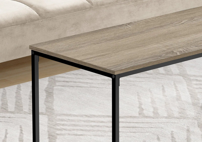 40" Taupe And Black Metal Coffee Table Homeroots Living Room