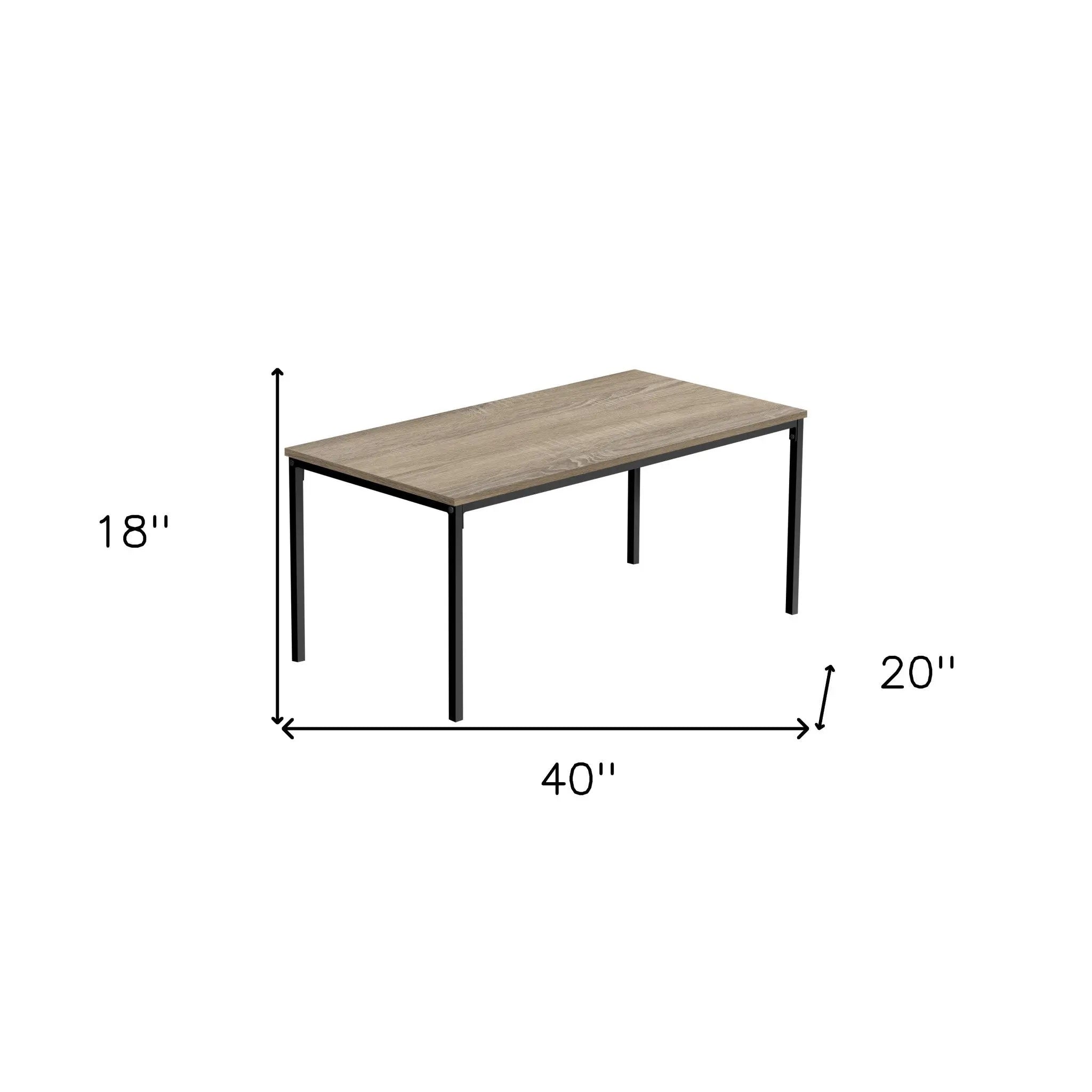 40" Taupe And Black Metal Coffee Table Homeroots Living Room