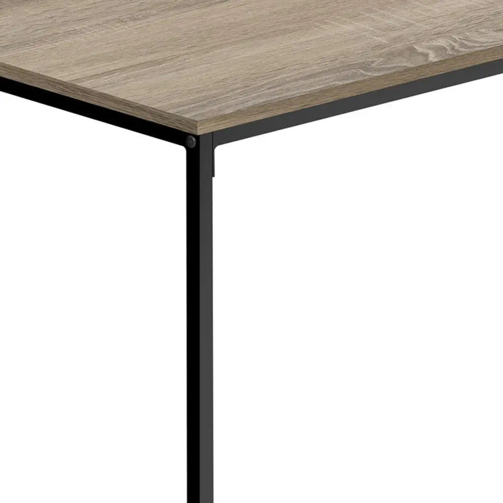 40" Taupe And Black Metal Coffee Table Homeroots Living Room