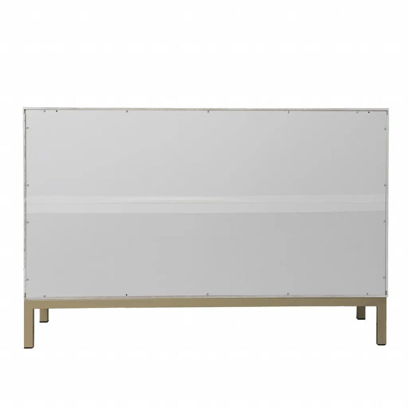 40" White Carved Geometric Sideboard with Two Doors Homeroots Kitchen & Dining