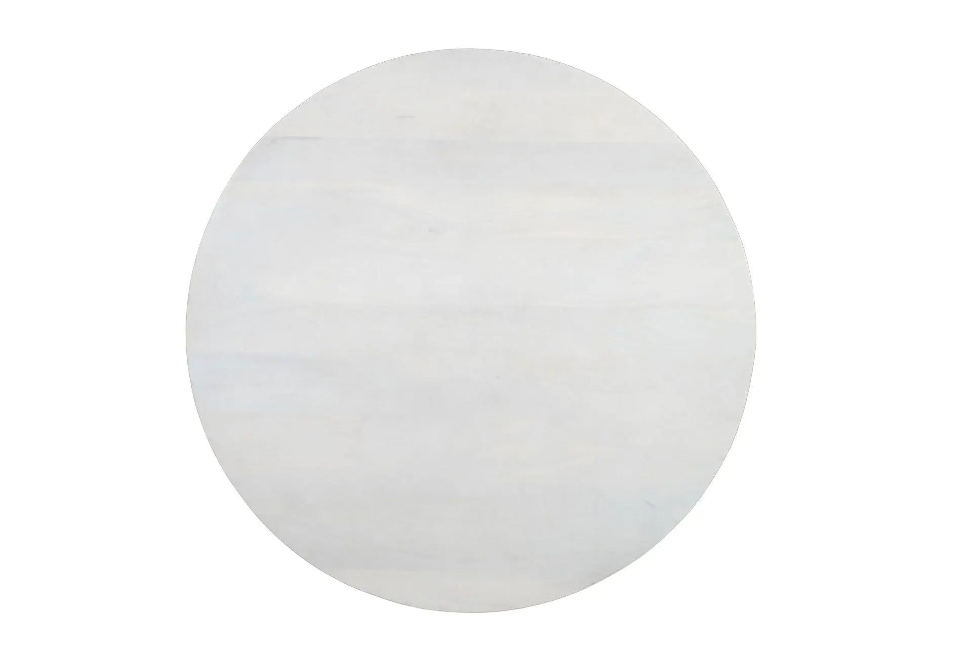 40" White Solid Wood Round Solid Drum Coffee Table Homeroots Living Room