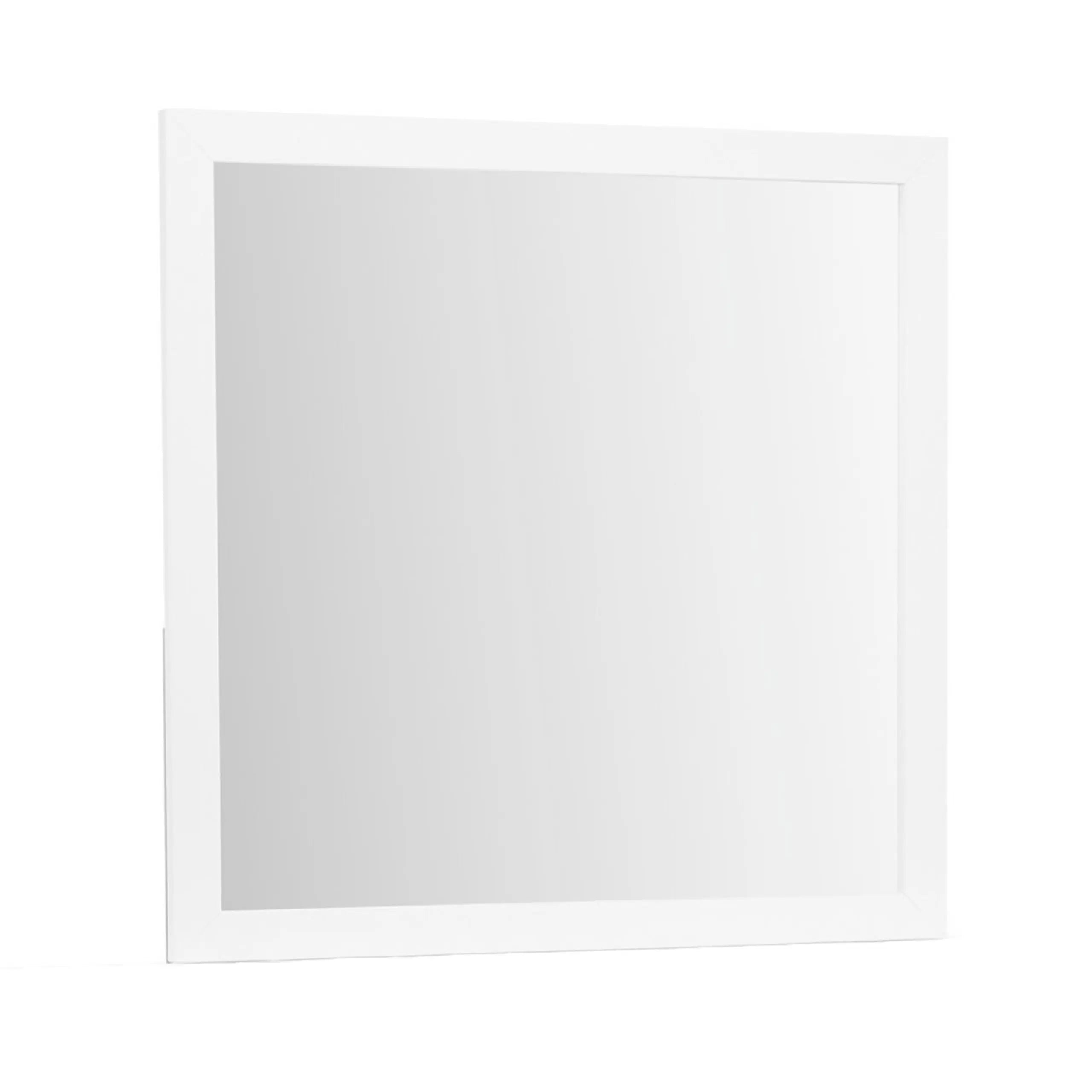 40" White Wood Square Dresser Mount Framed Mirror Homeroots Bed & Bath