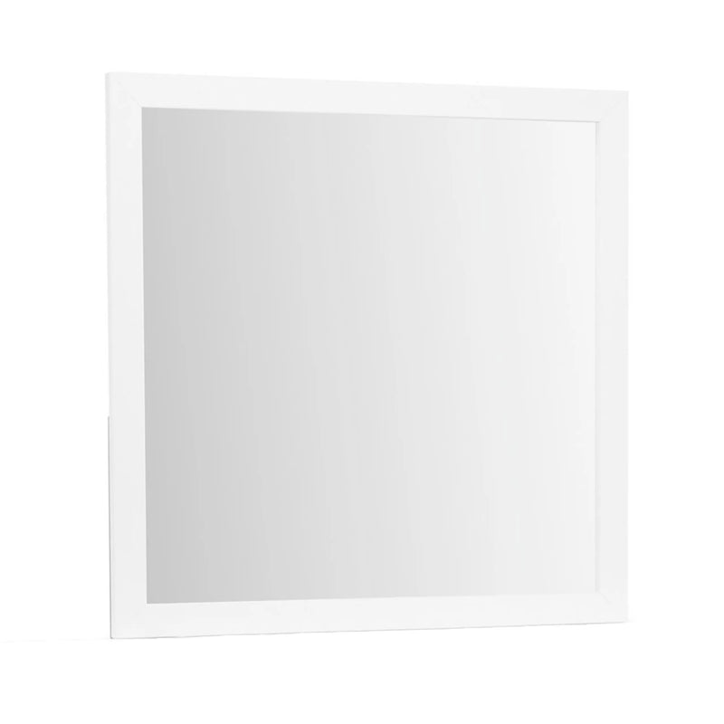 40" White Wood Square Dresser Mount Framed Mirror Homeroots Bed & Bath