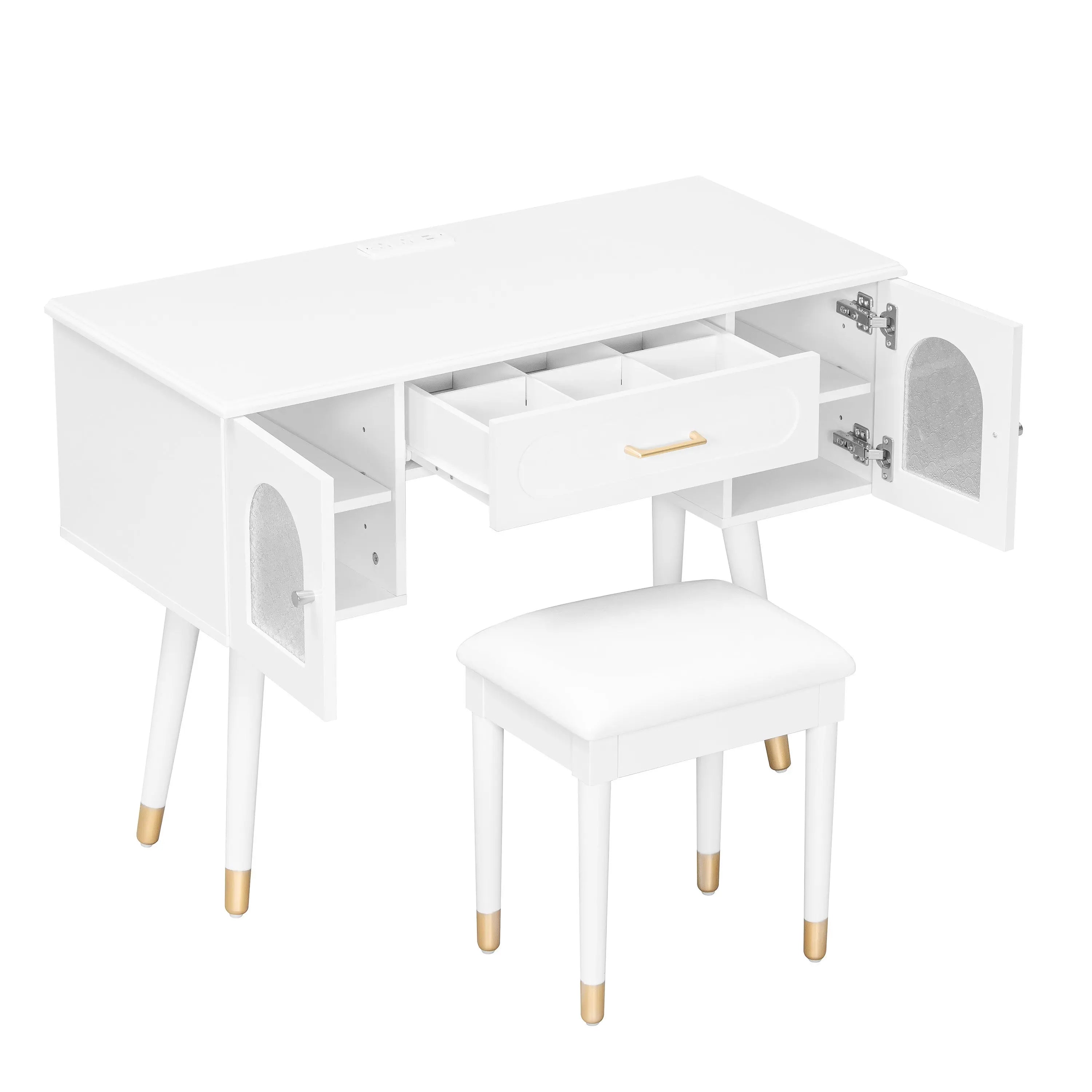40" White Wood Vanity Table Homeroots Living Room