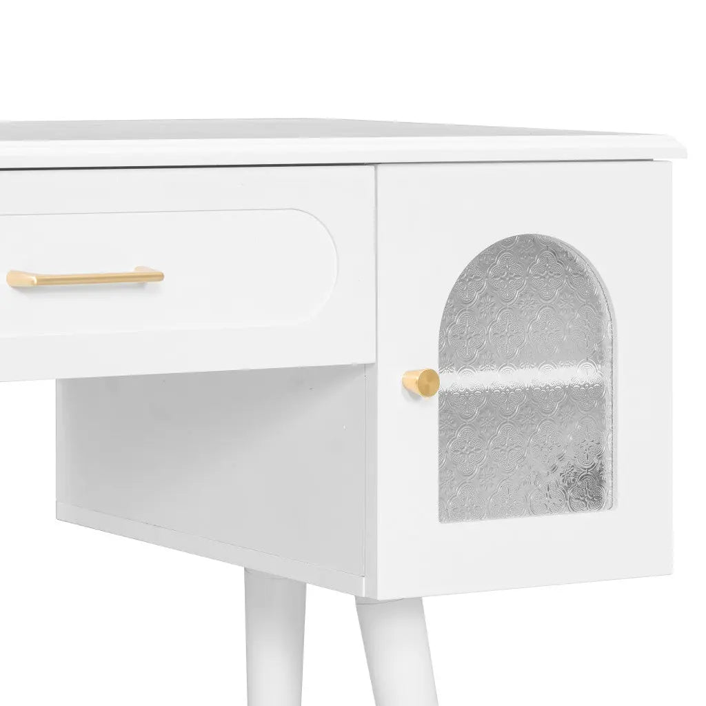 40" White Wood Vanity Table Homeroots Living Room