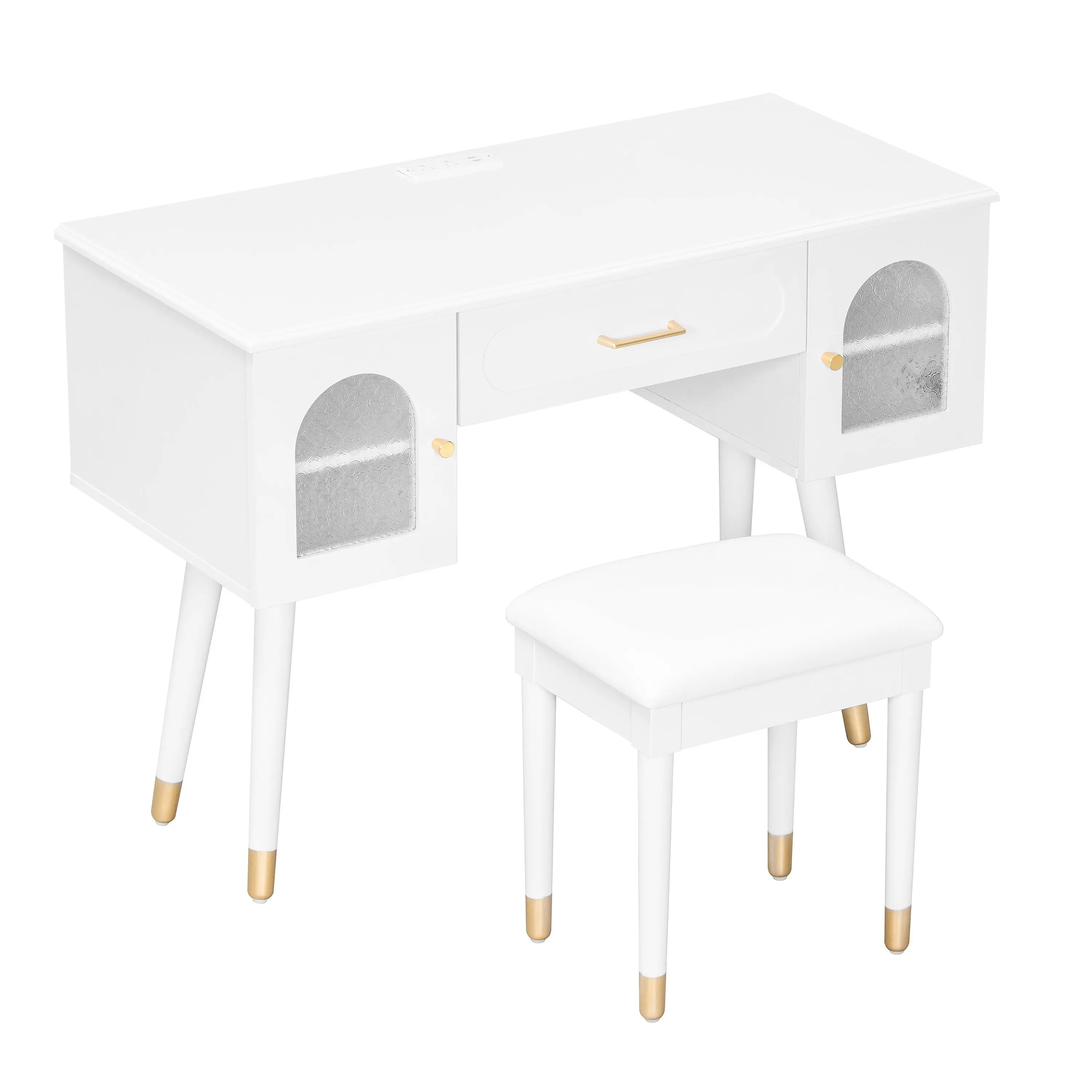 40" White Wood Vanity Table Homeroots Living Room