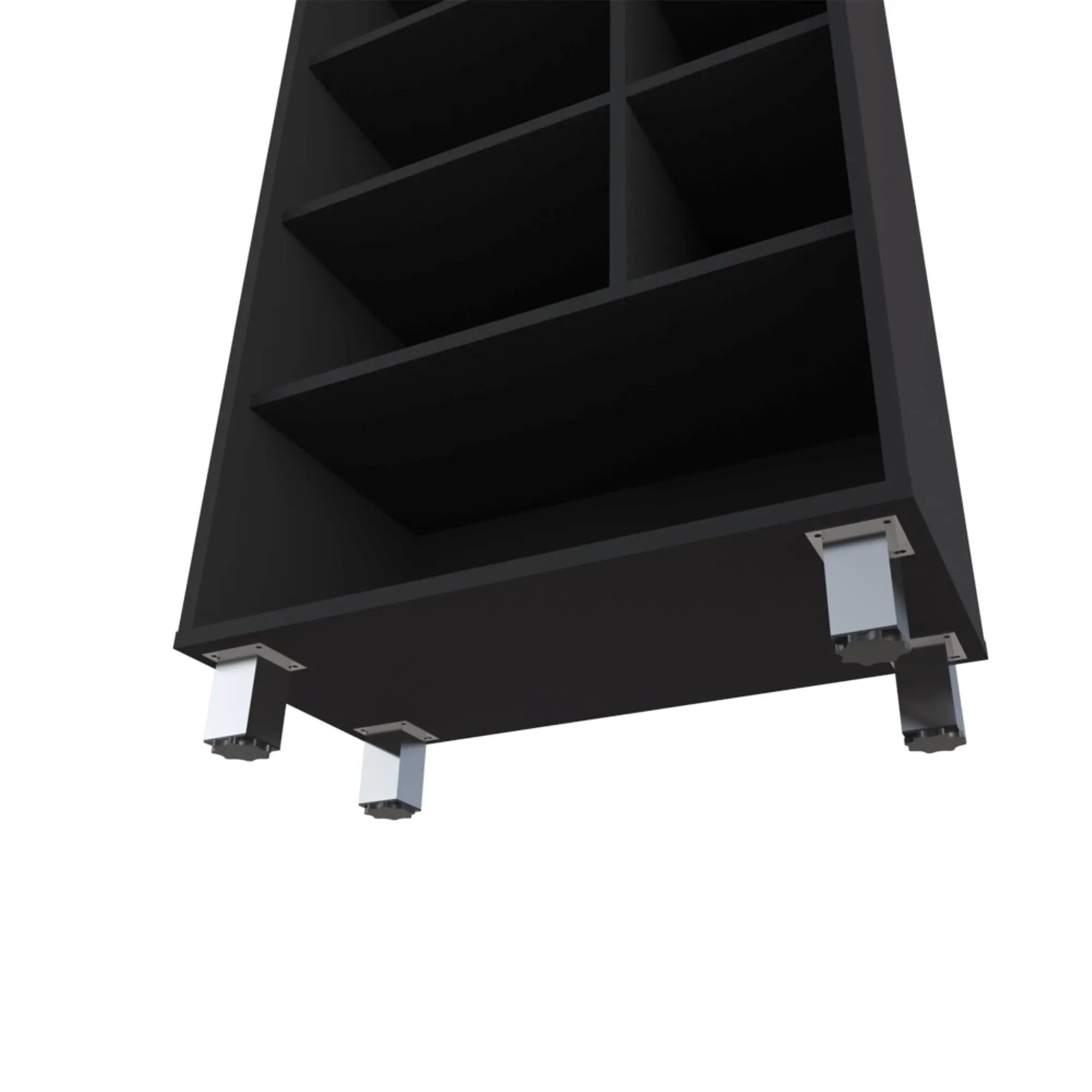 41" Black Wood Four Tier Bookcase Homeroots Office