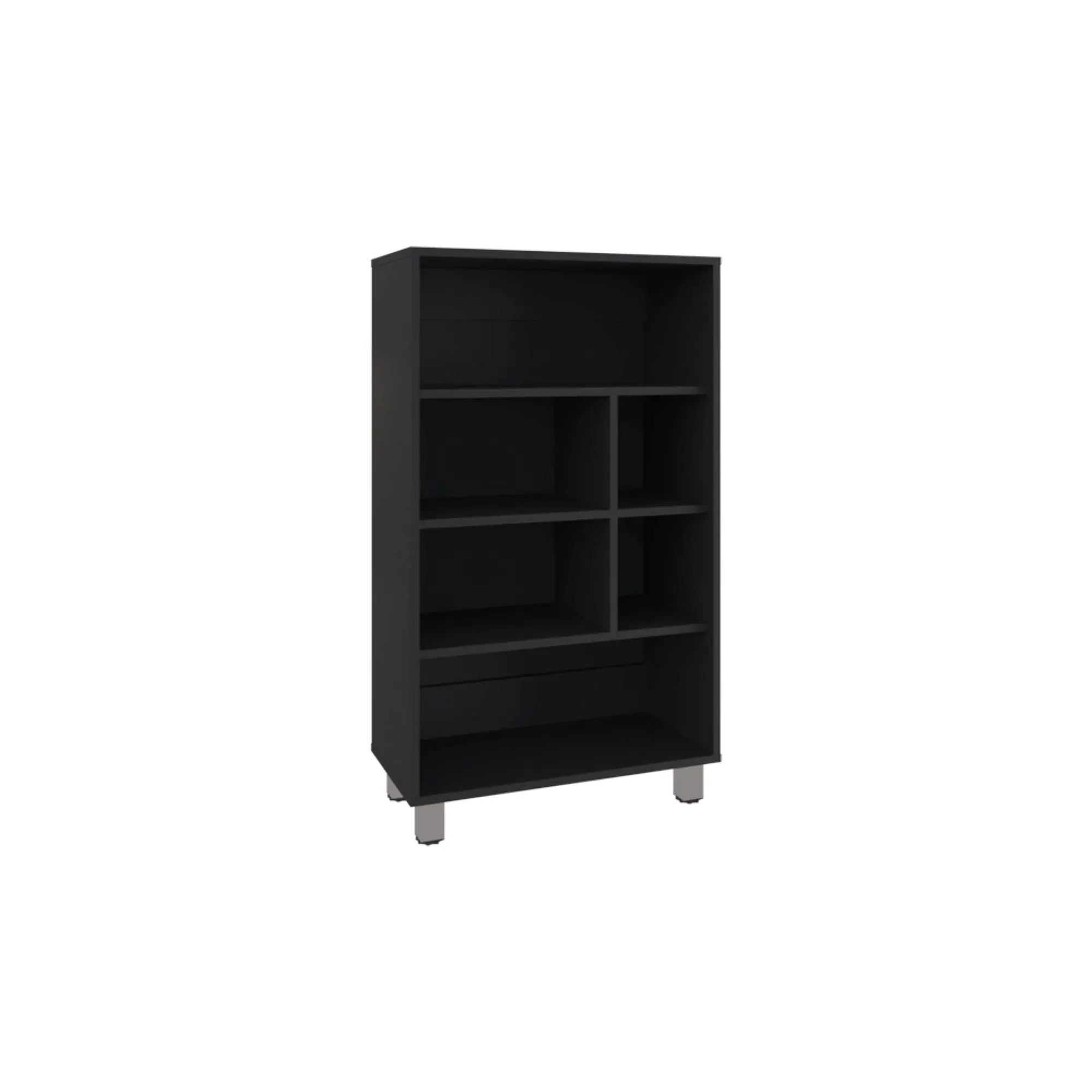 41" Black Wood Four Tier Bookcase Homeroots Office