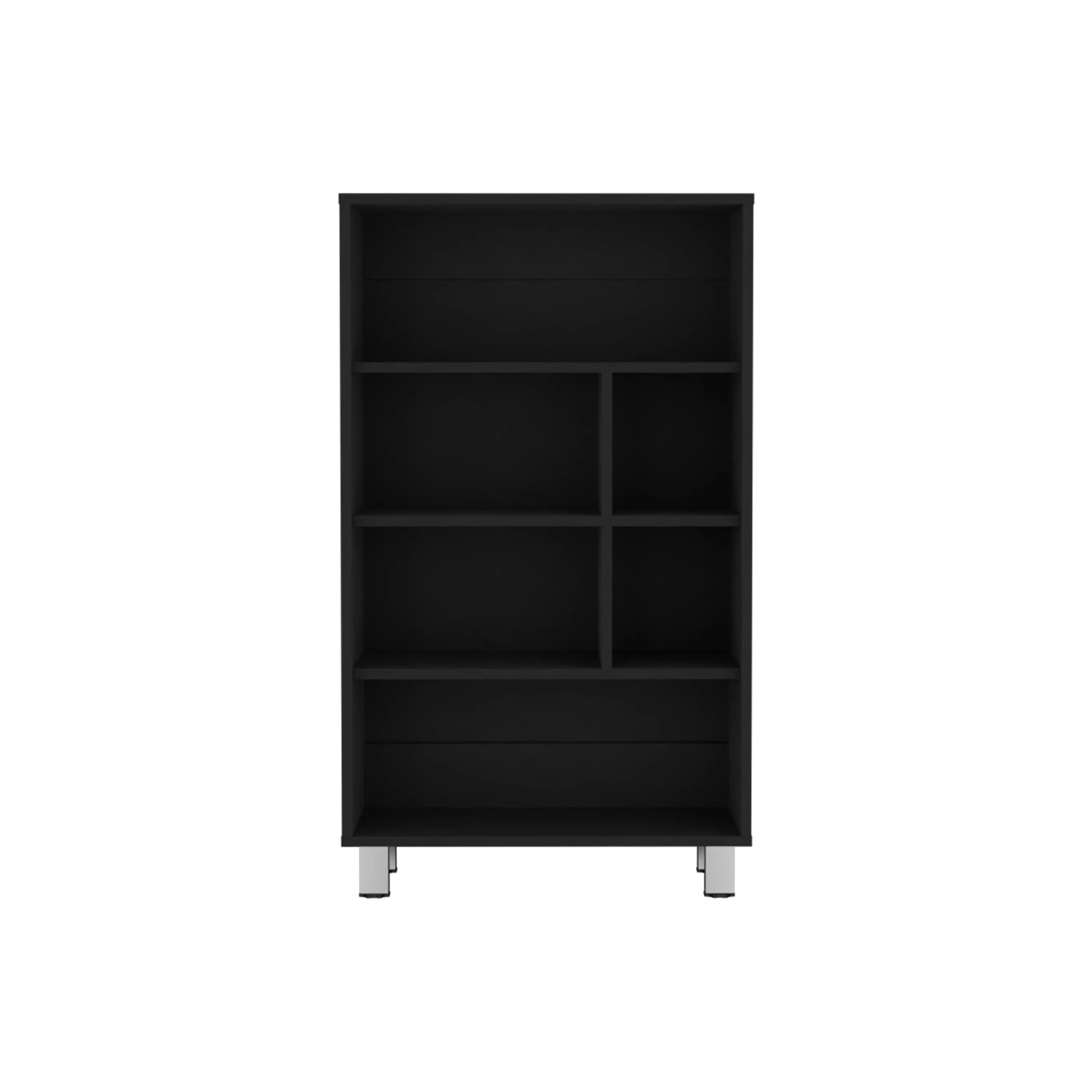 41" Black Wood Six Tier Bookcase Homeroots Office