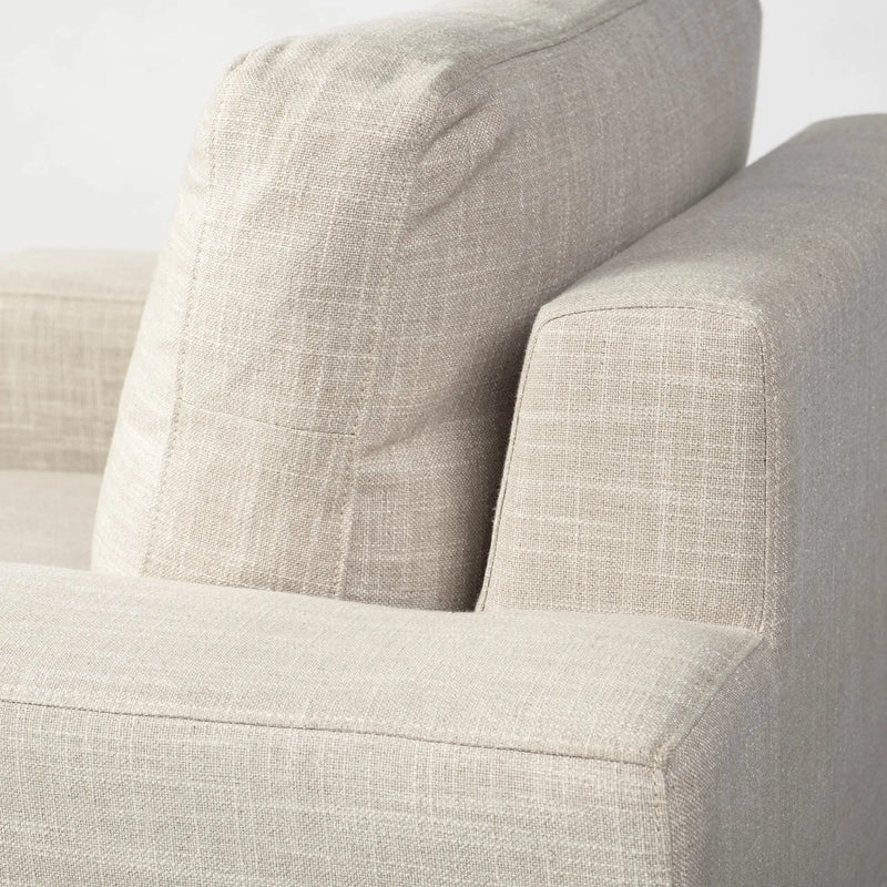 41" Cream and Black Fabric Arm Chair Homeroots Living Room