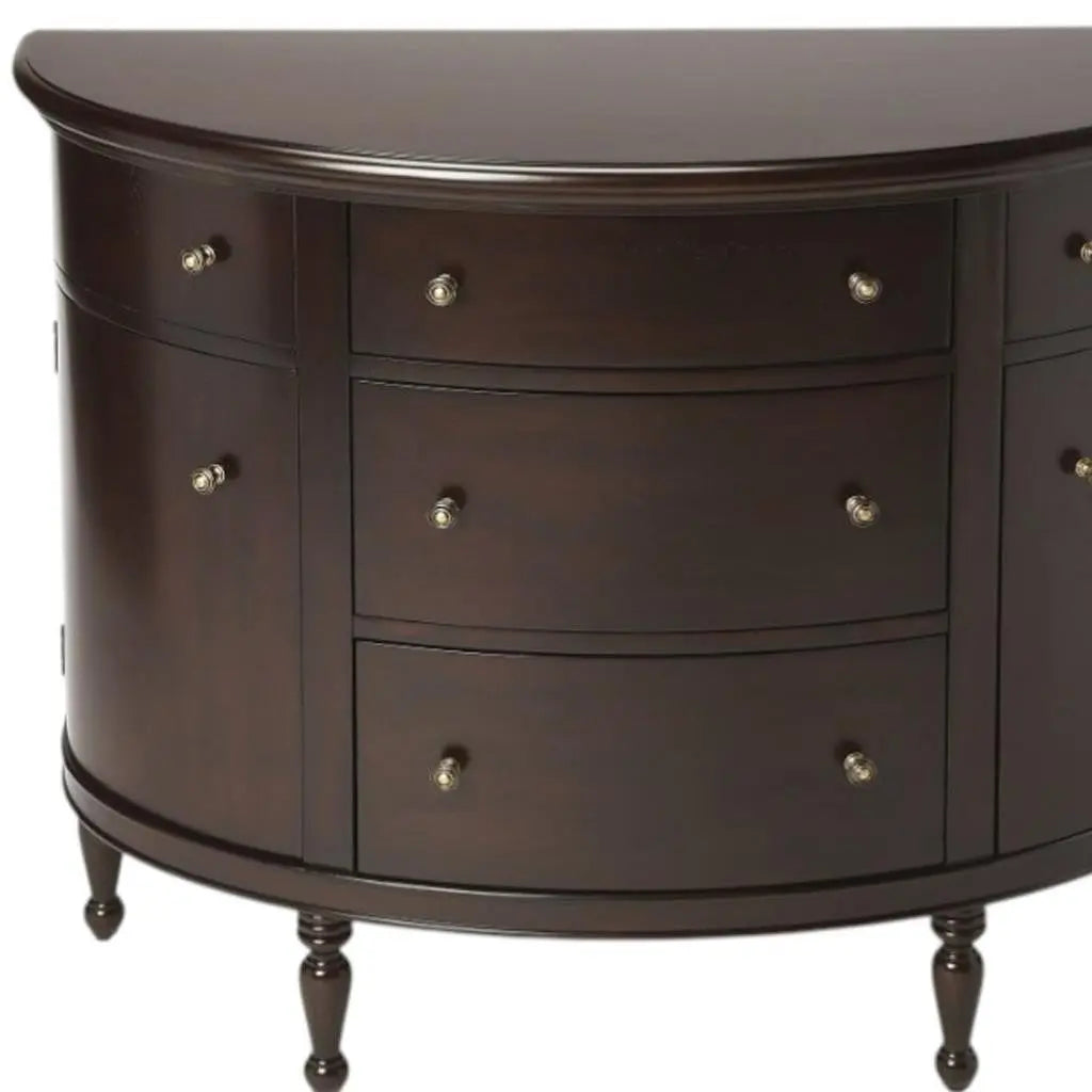41" Dark Brown Solid Wood Five Drawer Sideboard Homeroots Kitchen & Dining