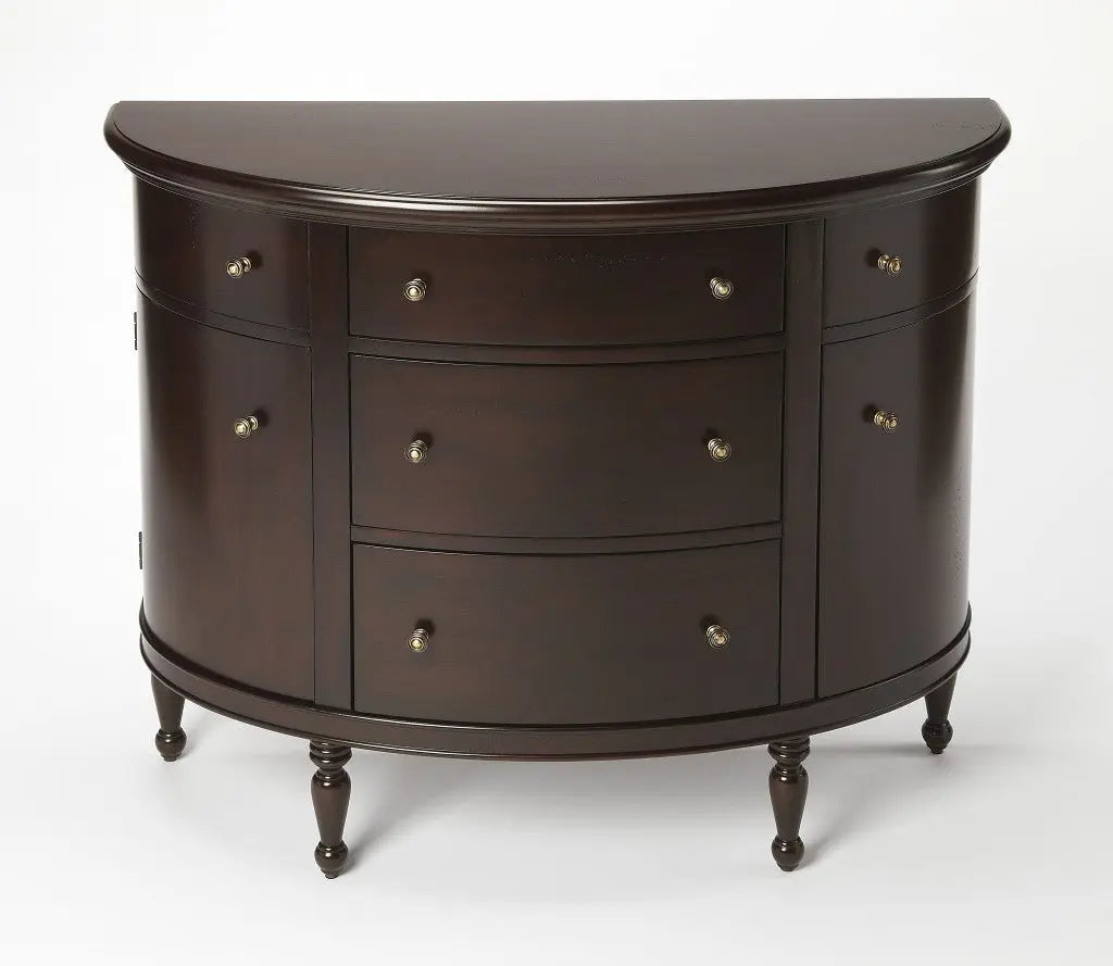 41" Dark Brown Solid Wood Five Drawer Sideboard Homeroots Kitchen & Dining