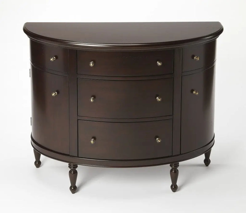 41" Dark Brown Solid Wood Five Drawer Sideboard Homeroots Kitchen & Dining