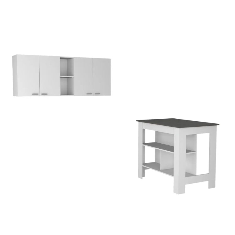 41" Dark Brown and White Wood Kitchen Island Set With Storage Homeroots Kitchen & Dining
