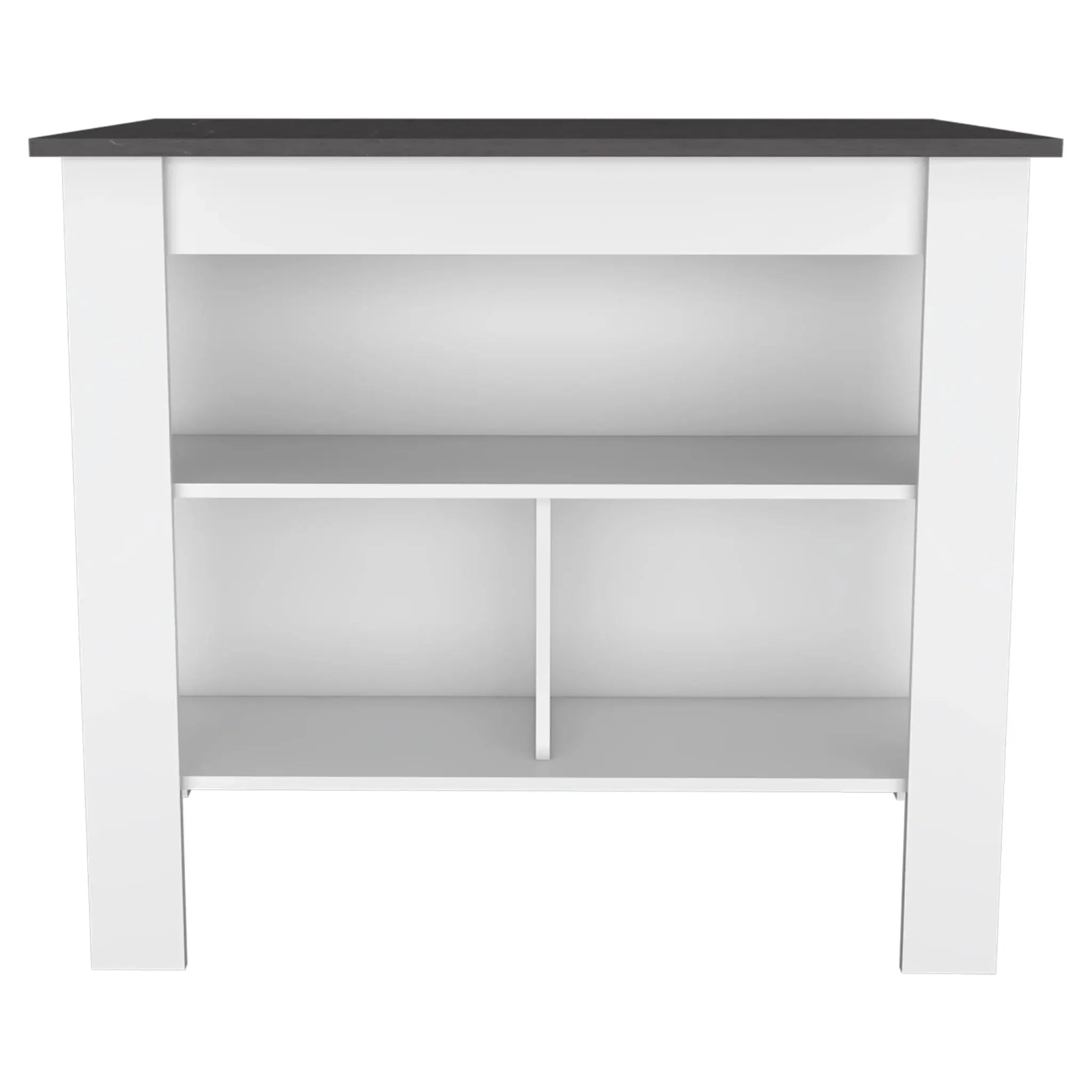 41" Dark Brown and White Wood Kitchen Island Set With Storage Homeroots Kitchen & Dining