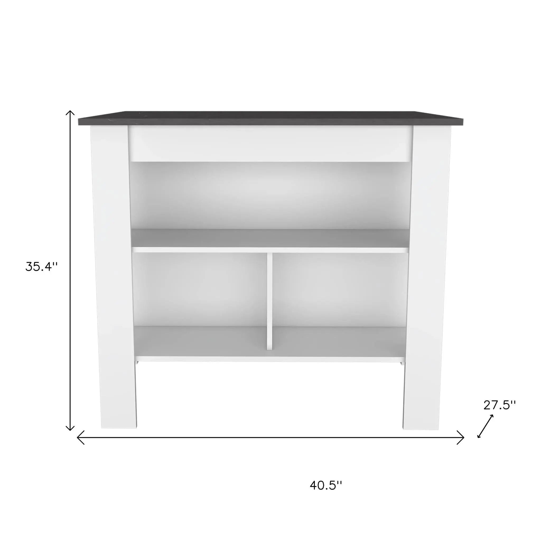 41" Dark Brown and White Wood Kitchen Island Set With Storage Homeroots Kitchen & Dining