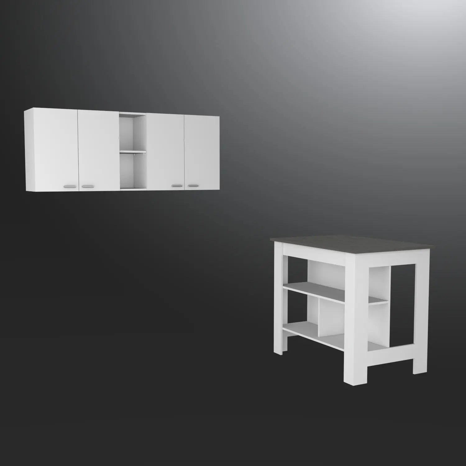 41" Dark Brown and White Wood Kitchen Island Set With Storage Homeroots Kitchen & Dining