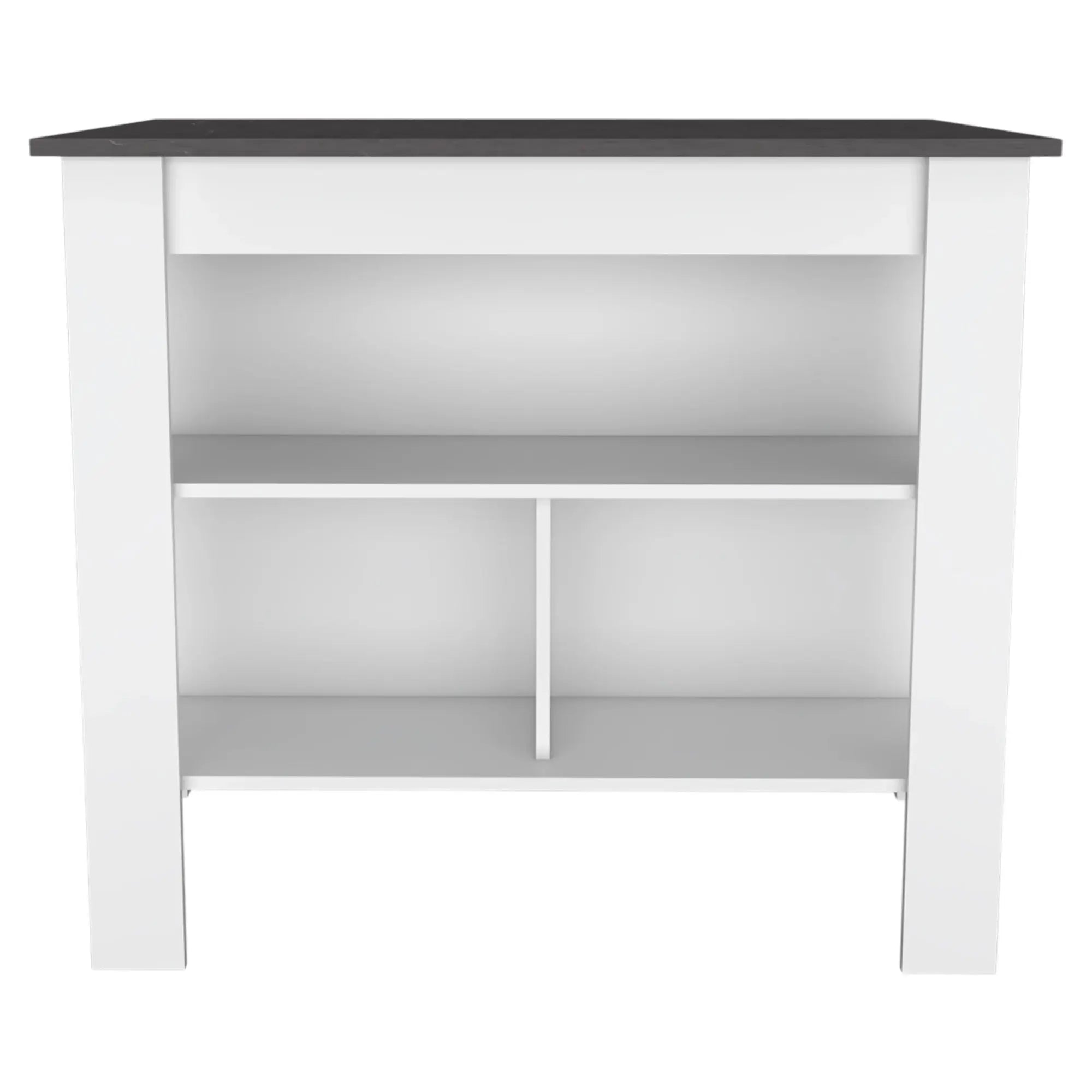 41" Dark Brown and White Wood Kitchen Island Set With Storage Homeroots Kitchen & Dining