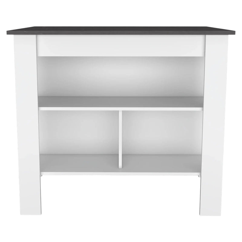 41" Dark Brown and White Wood Kitchen Island Set With Storage Homeroots Kitchen & Dining