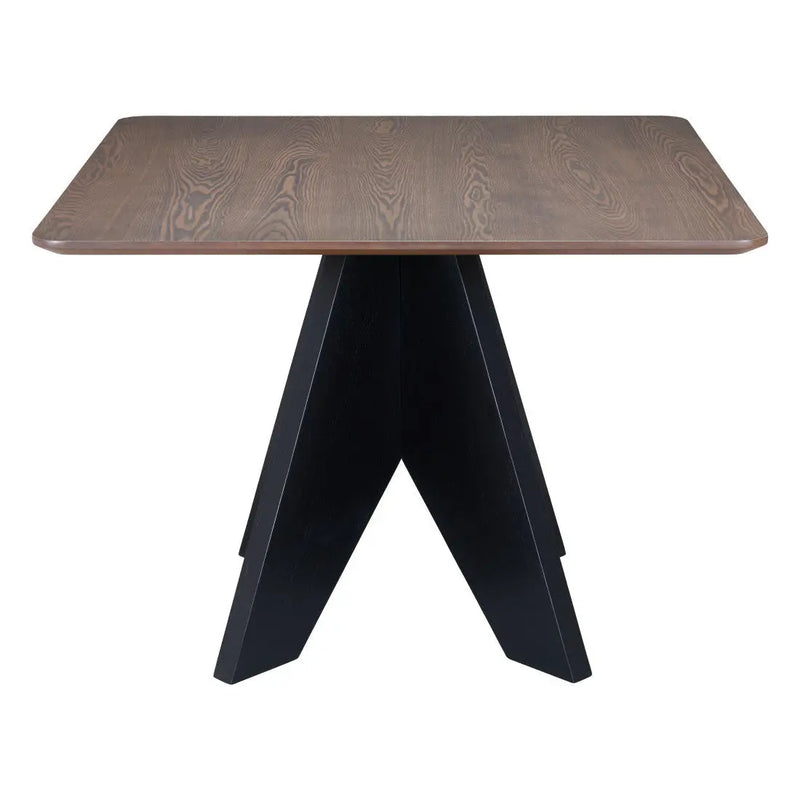 41" Espresso Wood Pedestal Base Square Dining Table Homeroots Kitchen & Dining