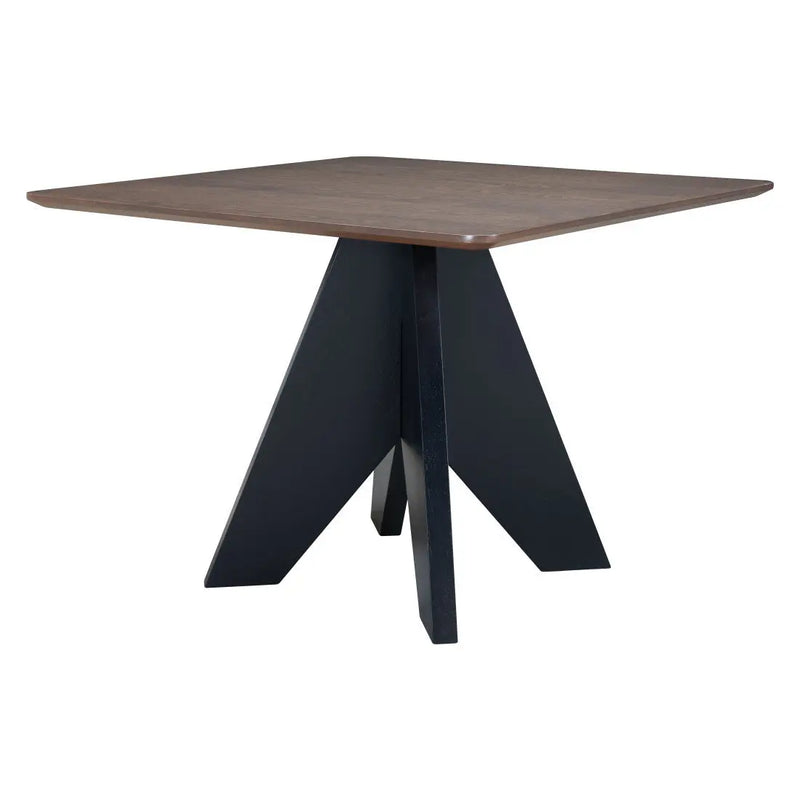 41" Espresso Wood Pedestal Base Square Dining Table Homeroots Kitchen & Dining
