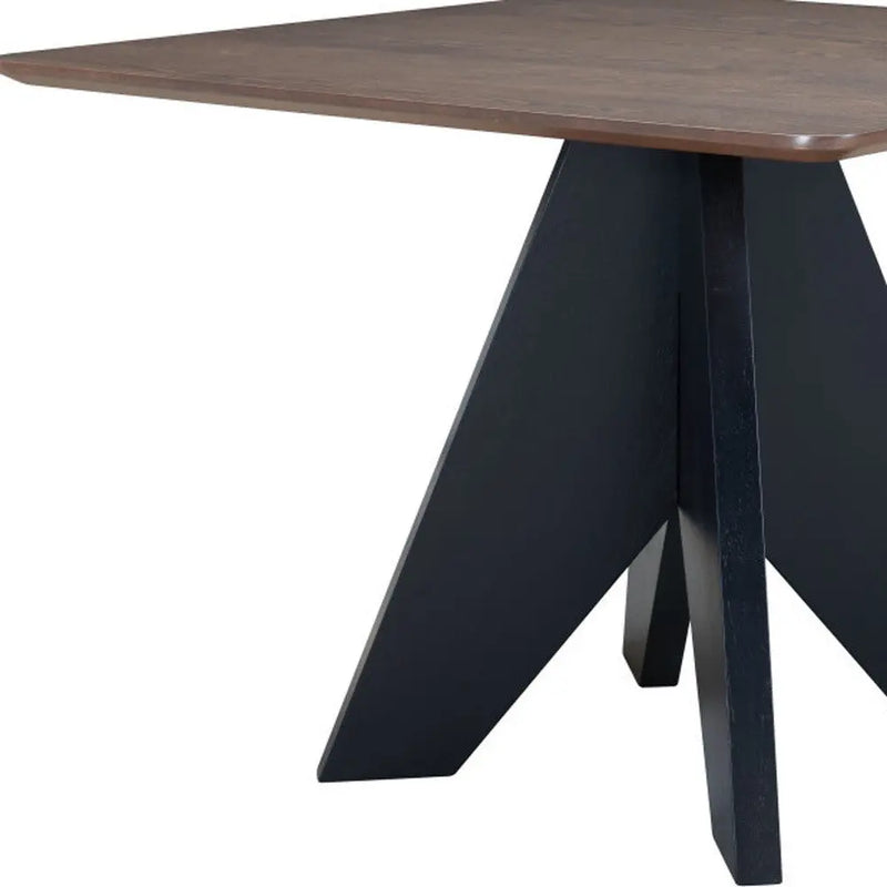 41" Espresso Wood Pedestal Base Square Dining Table Homeroots Kitchen & Dining