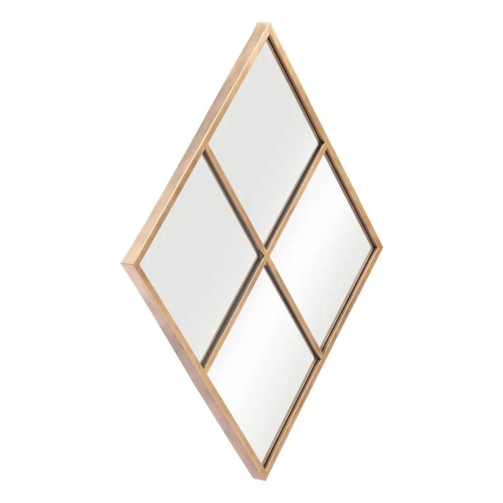 41" Gold Diamond Steel Framed Accent Mirror - GreatEagleInc