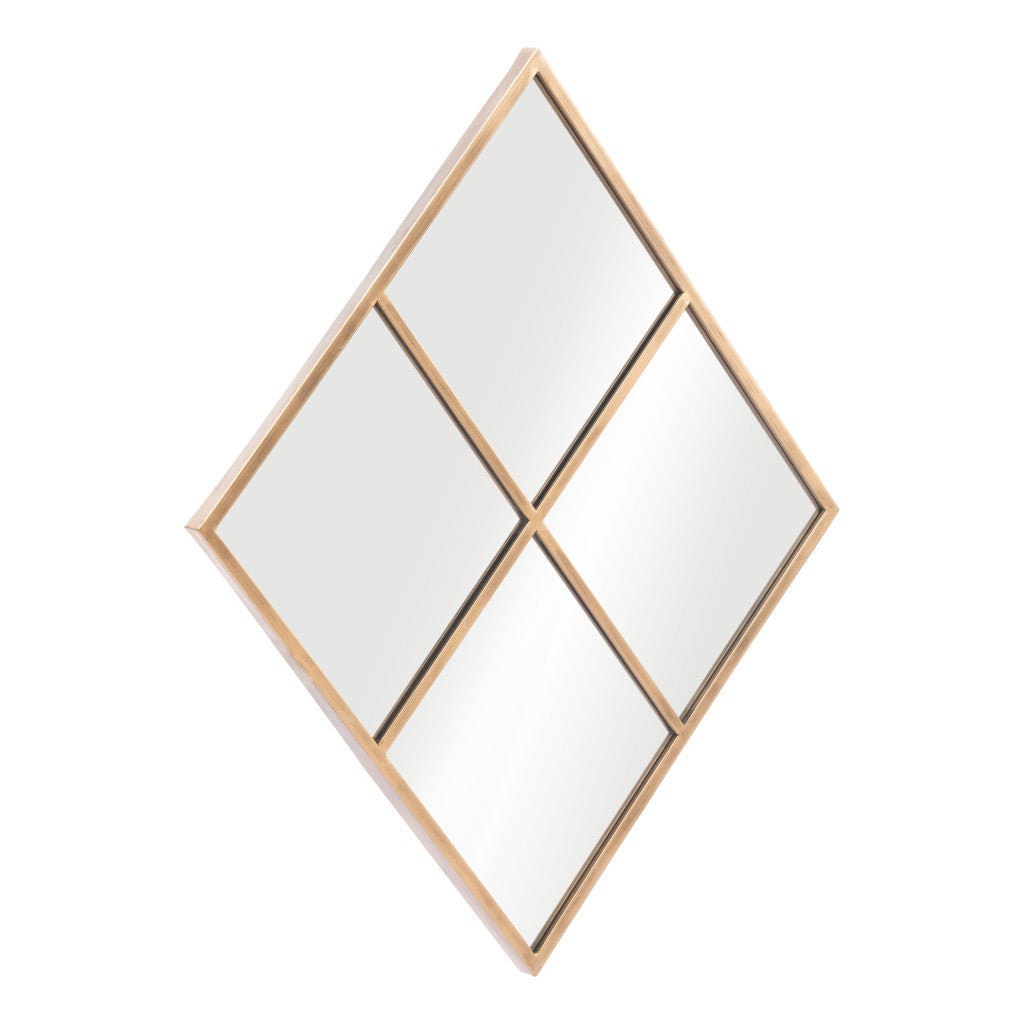 41" Gold Diamond Steel Framed Accent Mirror - GreatEagleInc