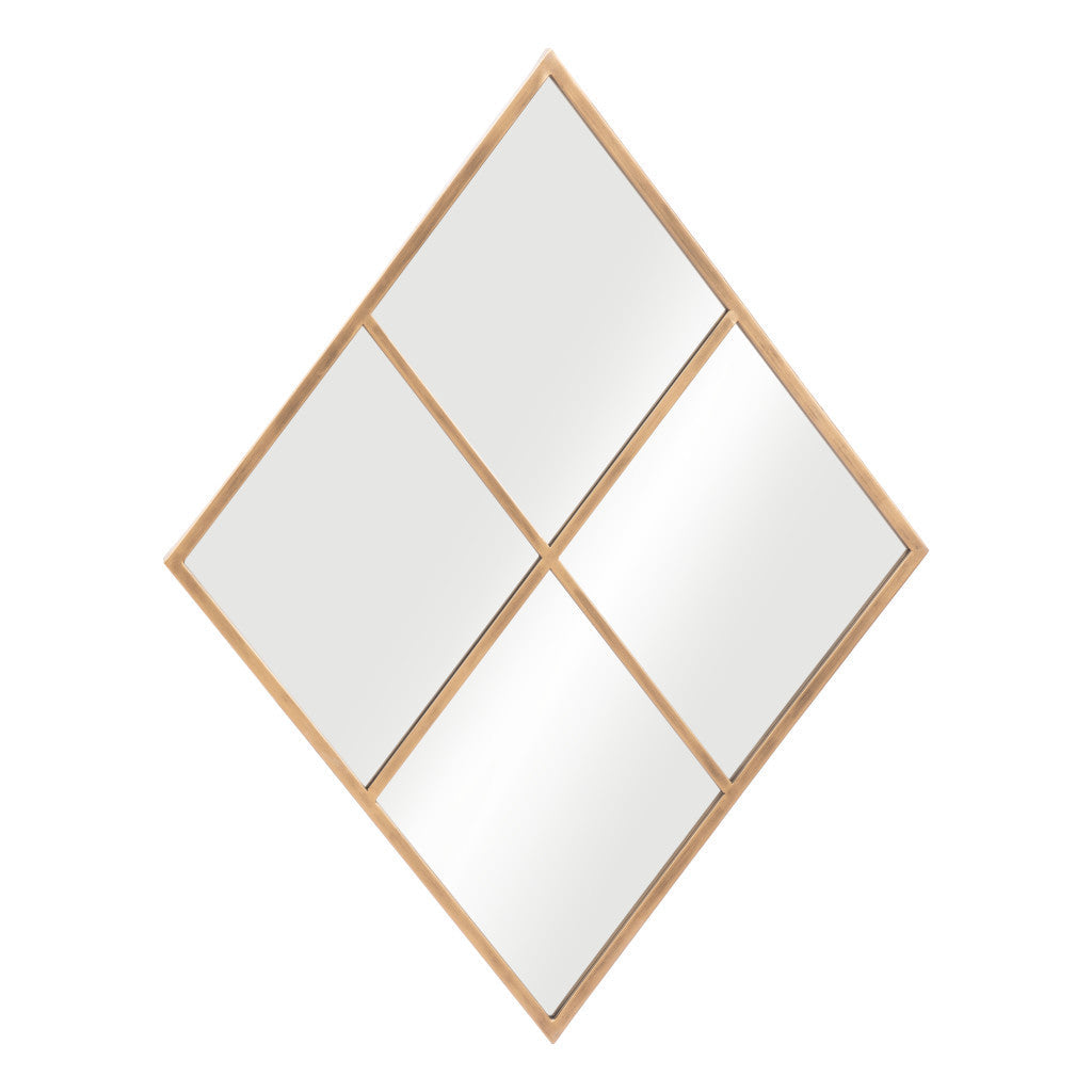 41" Gold Diamond Steel Framed Accent Mirror - GreatEagleInc