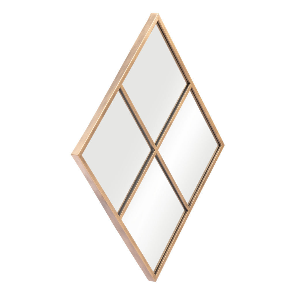 41" Gold Diamond Steel Framed Accent Mirror - GreatEagleInc
