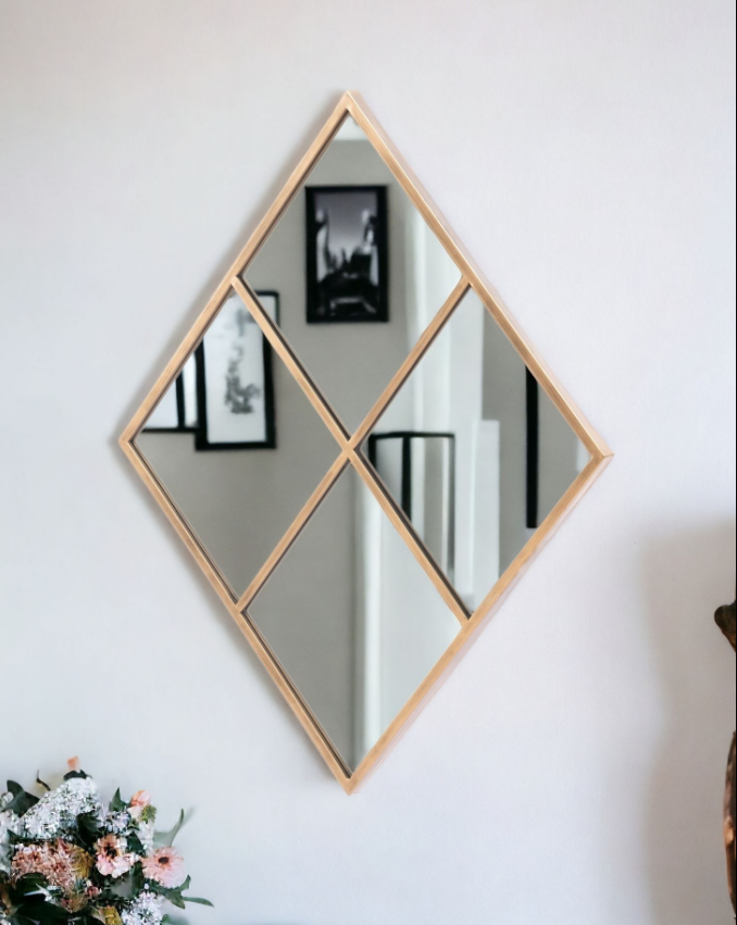 41" Gold Diamond Steel Framed Accent Mirror - GreatEagleInc