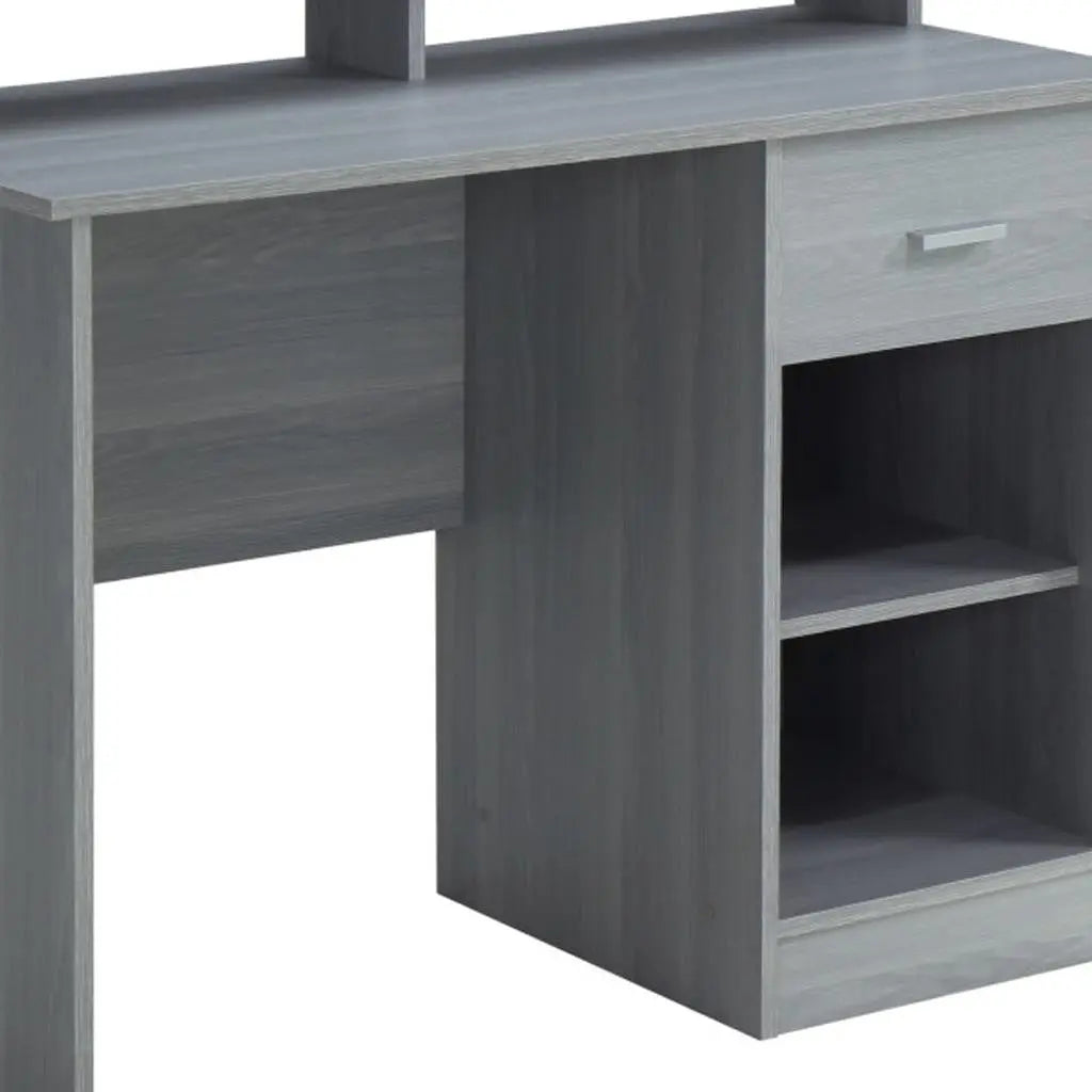 41" Gray Wood Writing Desk Homeroots