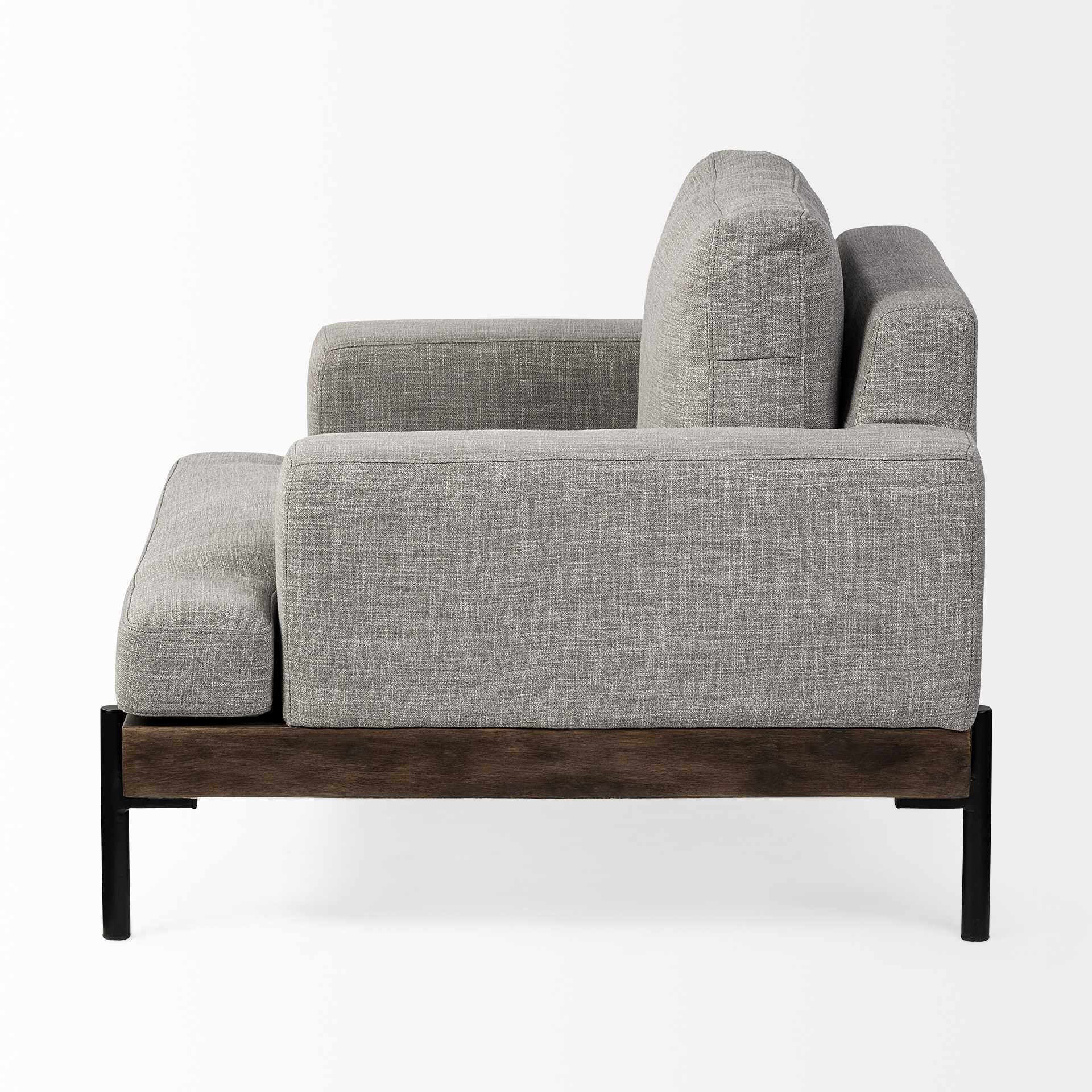 41" Gray and Black Fabric Club Chair Homeroots Living Room