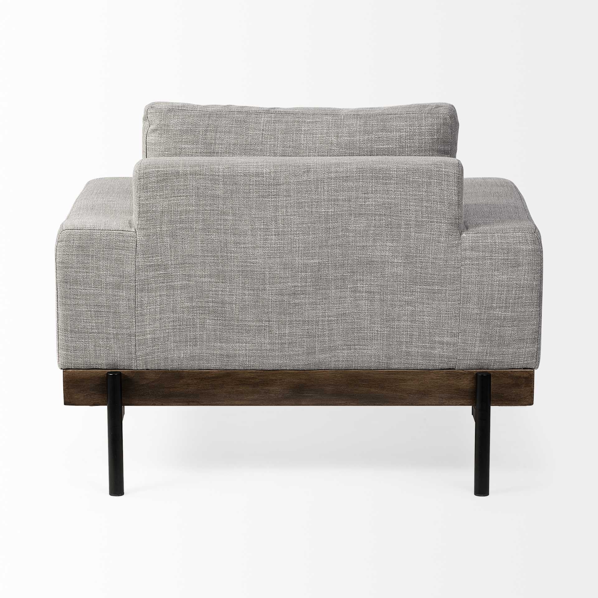 41" Gray and Black Fabric Club Chair Homeroots Living Room