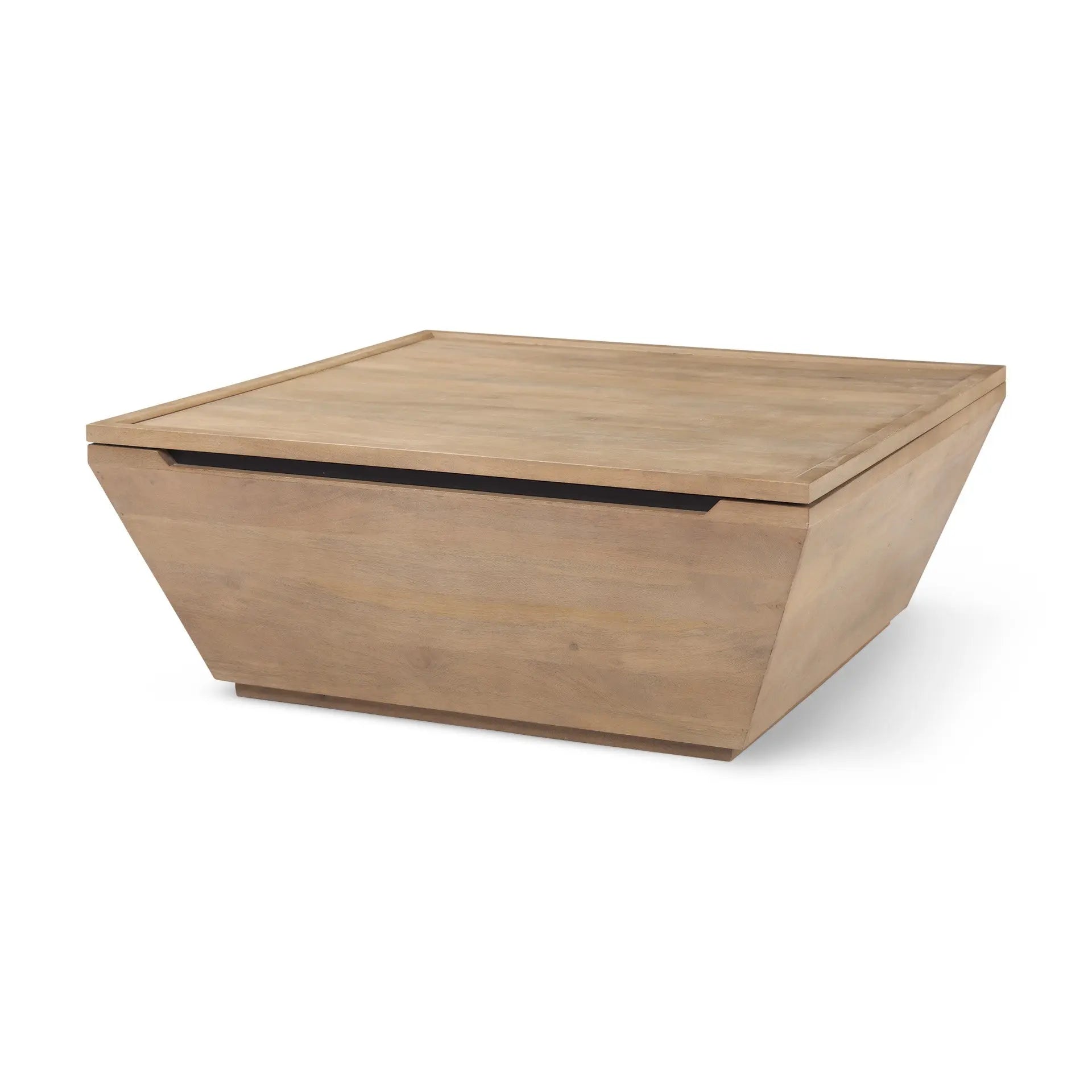 41" Gray and Brown Solid Wood Square Lift Top Solid Coffee Table Homeroots Living Room