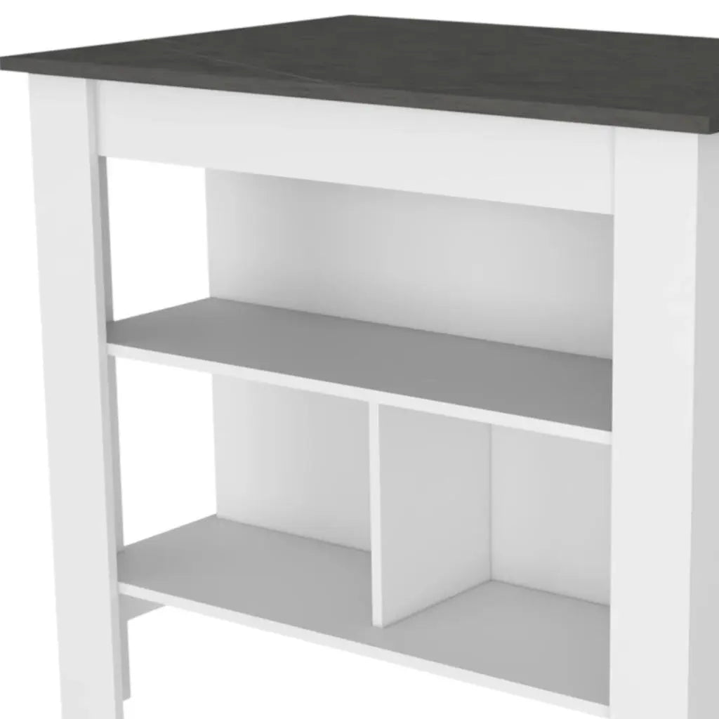 41" Gray and White Wood Kitchen Island Set With Storage Homeroots Kitchen & Dining