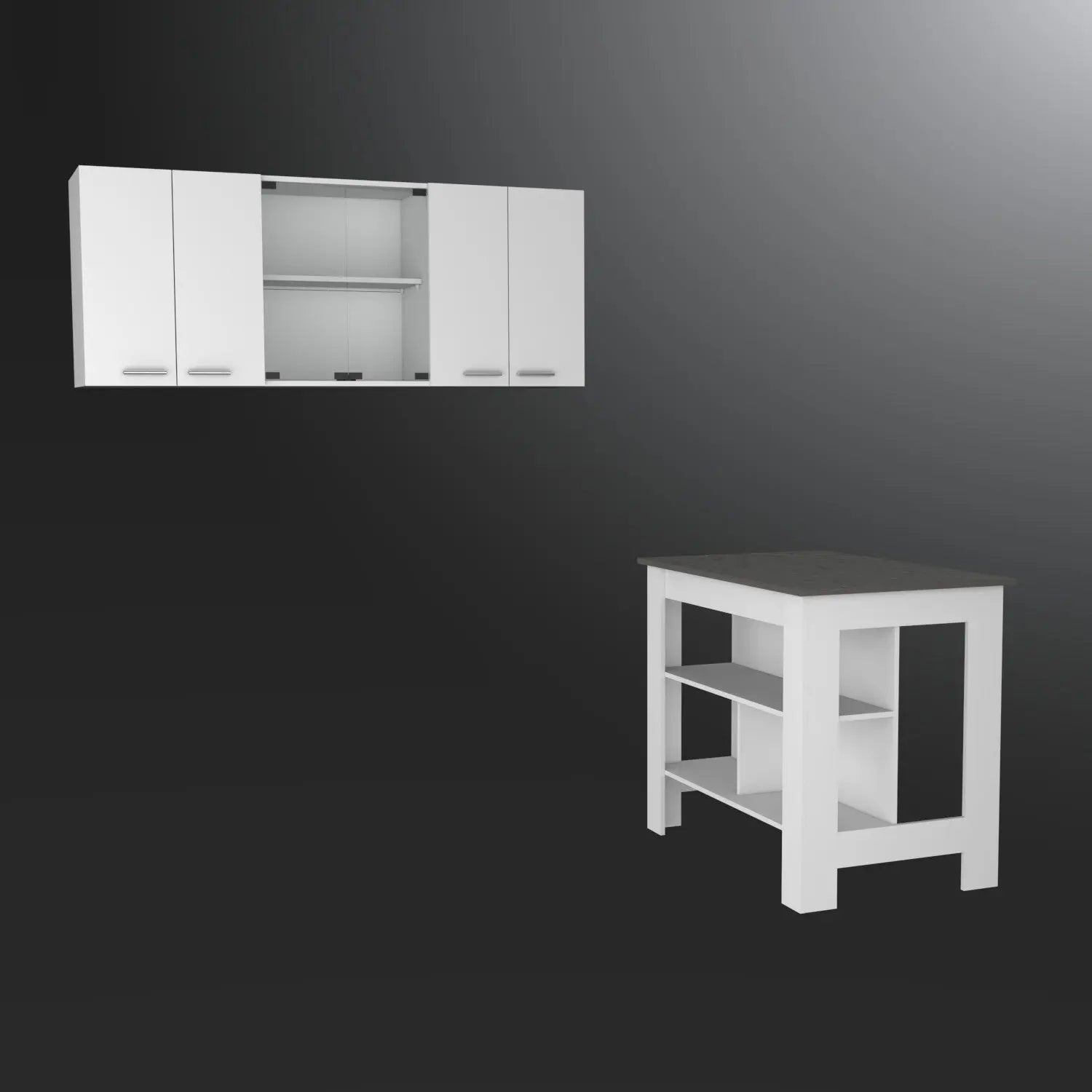 41" Gray and White Wood Kitchen Island Set With Storage Homeroots Kitchen & Dining