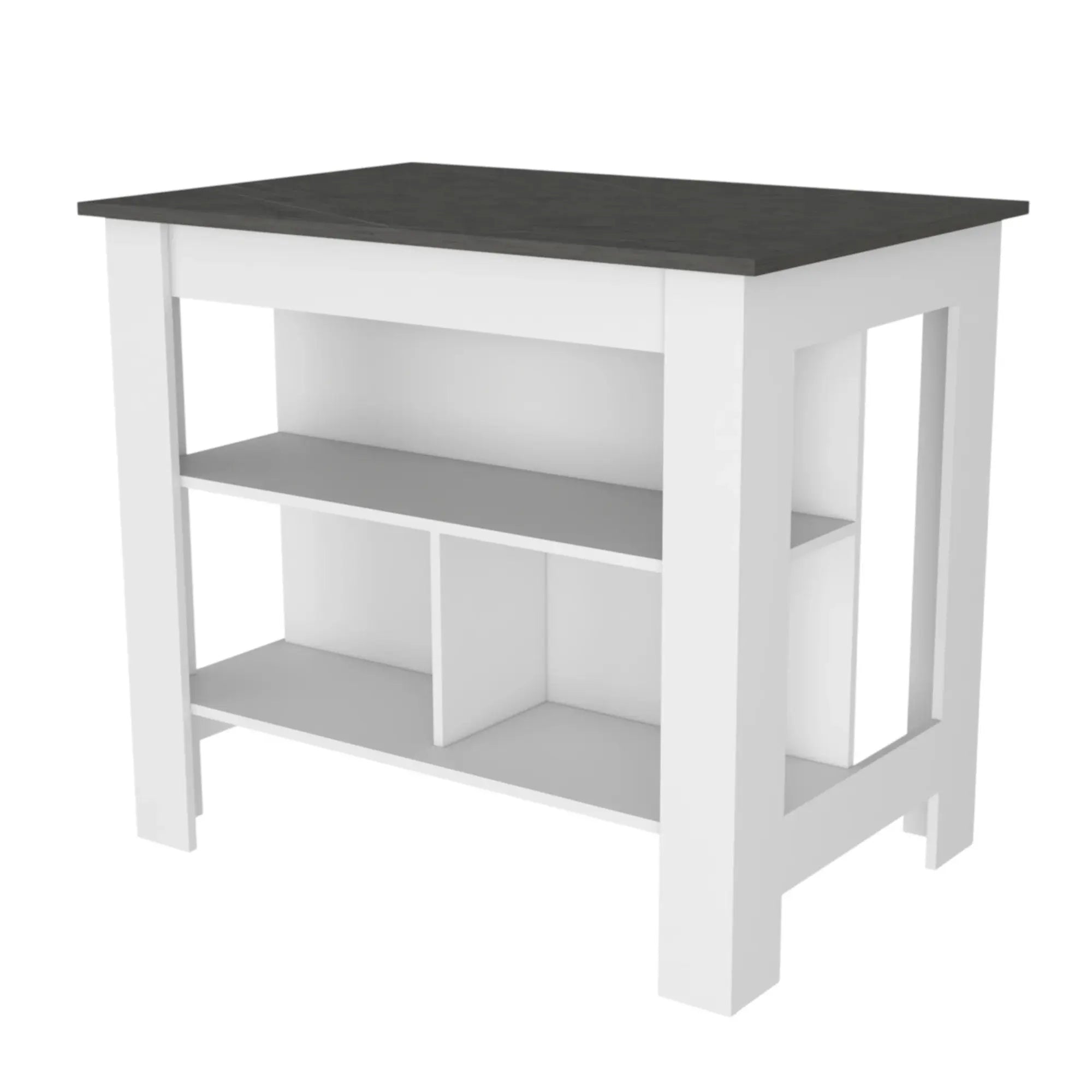 41" Gray and White Wood Kitchen Island Set With Storage Homeroots Kitchen & Dining