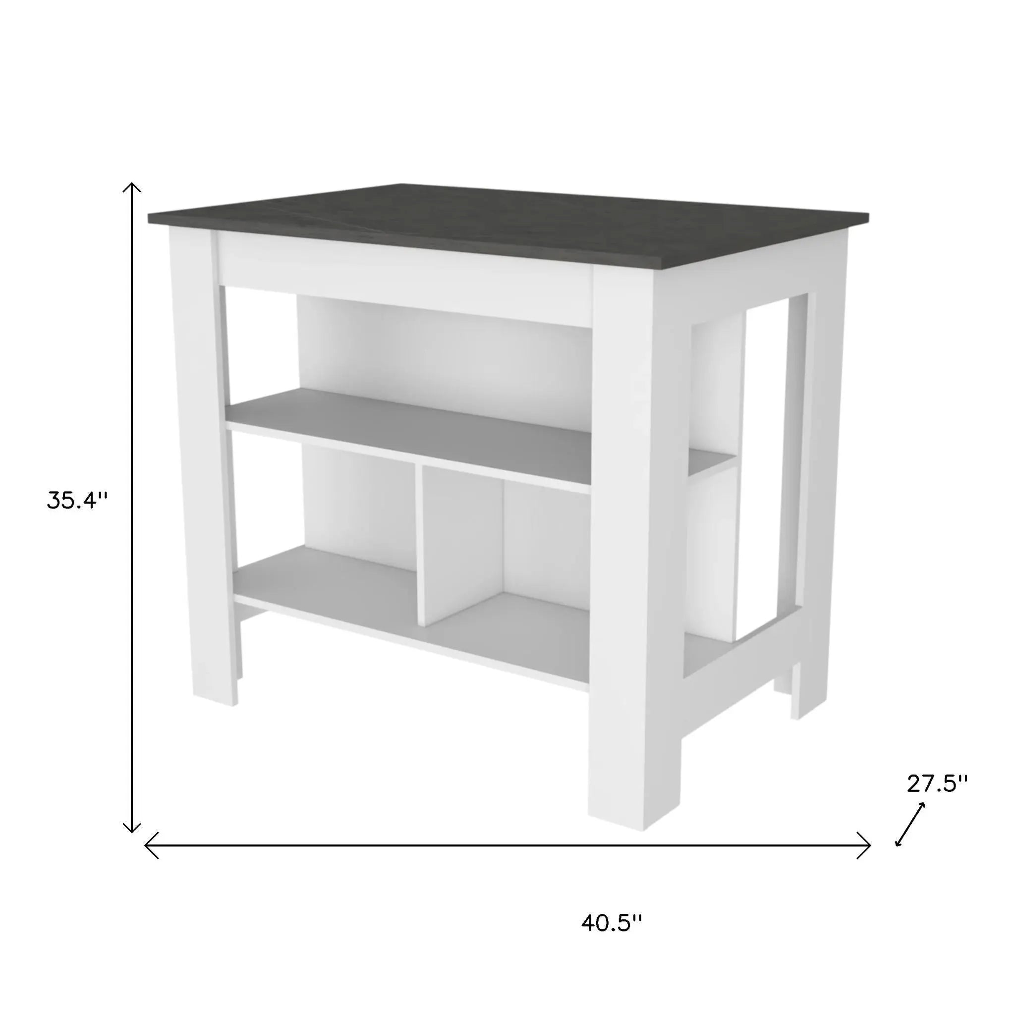 41" Gray and White Wood Kitchen Island Set With Storage Homeroots Kitchen & Dining