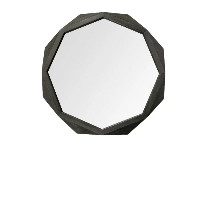41" Octagon Black Wood Frame Wall Mirror Homeroots Bed & Bath