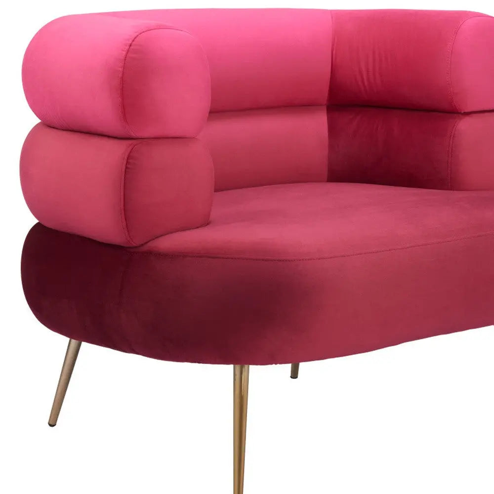 41" Red And Gold Velvet And Upholstered Arm Chair Homeroots Living Room