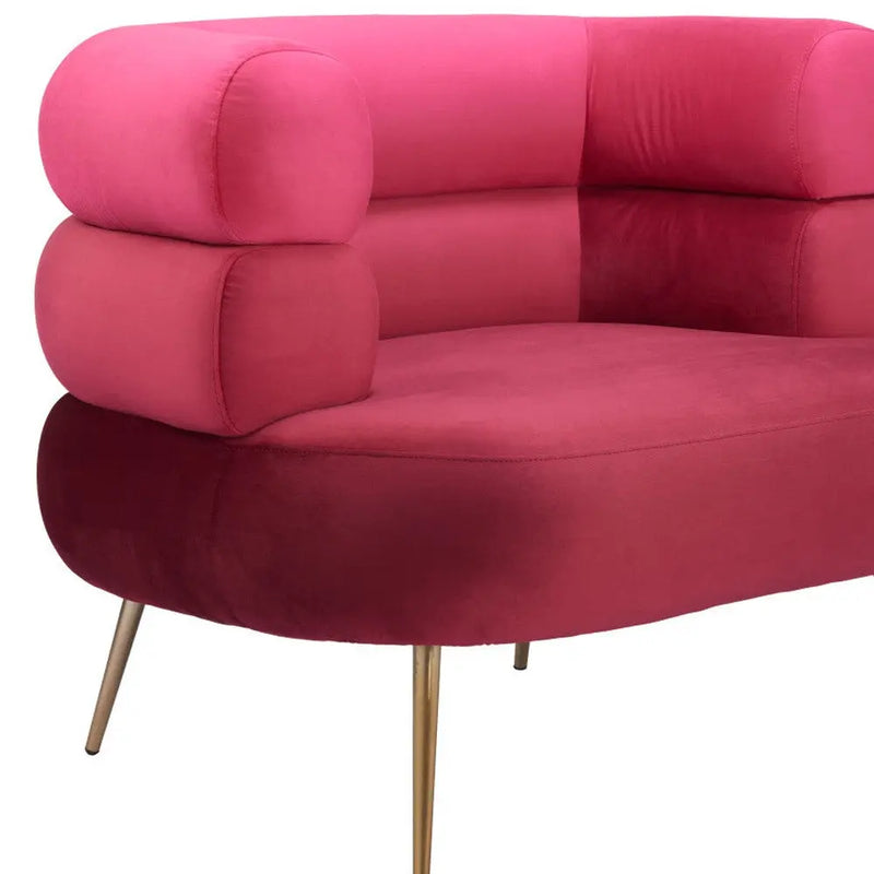 41" Red And Gold Velvet And Upholstered Arm Chair Homeroots Living Room
