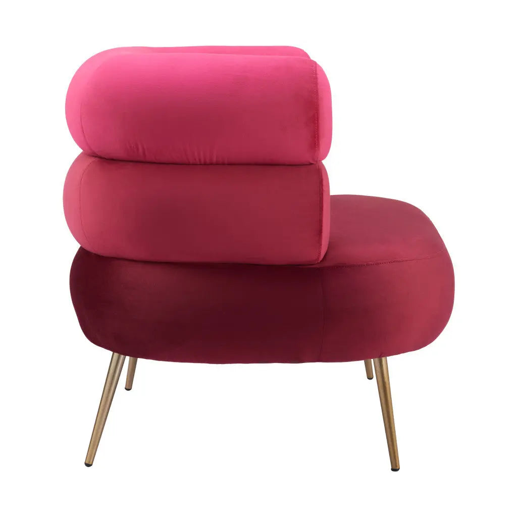41" Red And Gold Velvet And Upholstered Arm Chair Homeroots Living Room