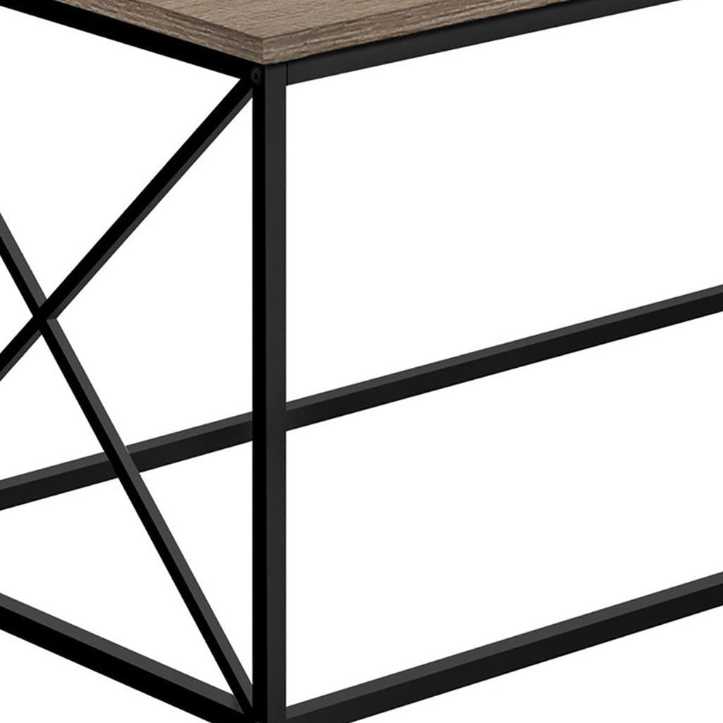 41" Taupe And Black Metal Coffee Table Homeroots Living Room