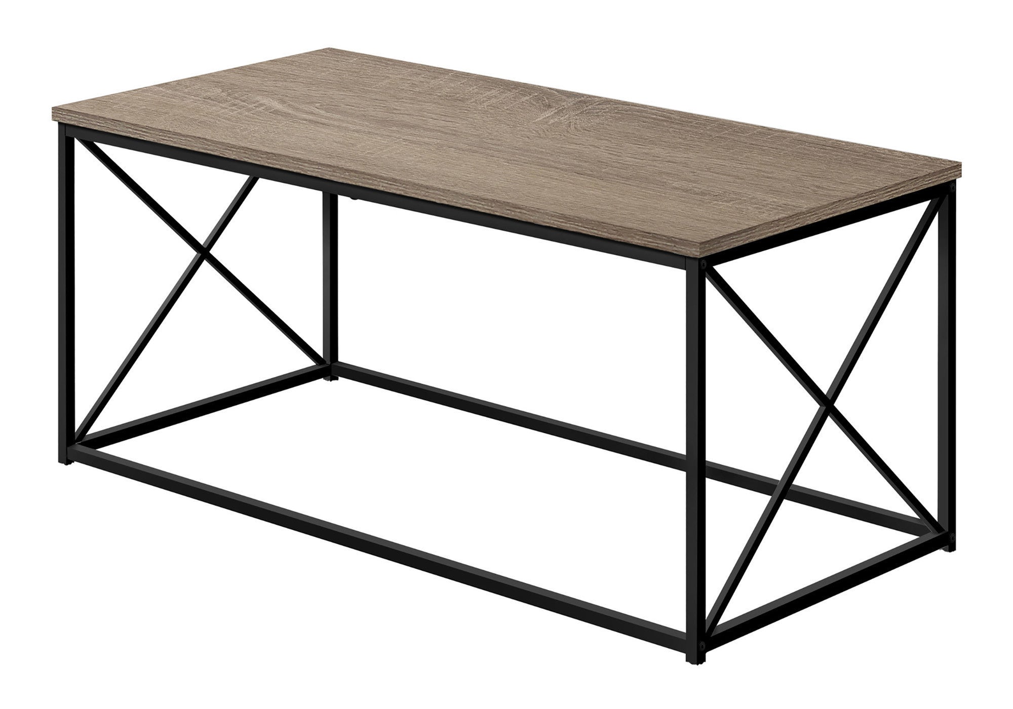 41" Taupe And Black Metal Coffee Table Homeroots Living Room