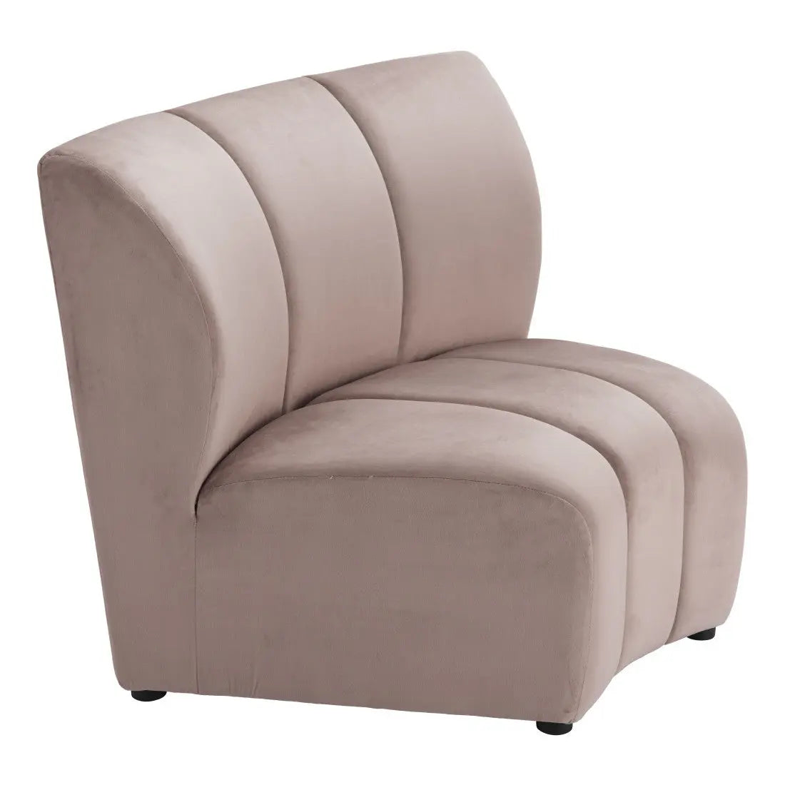 42" Beige Velvet Modular Sofa Homeroots Living Room