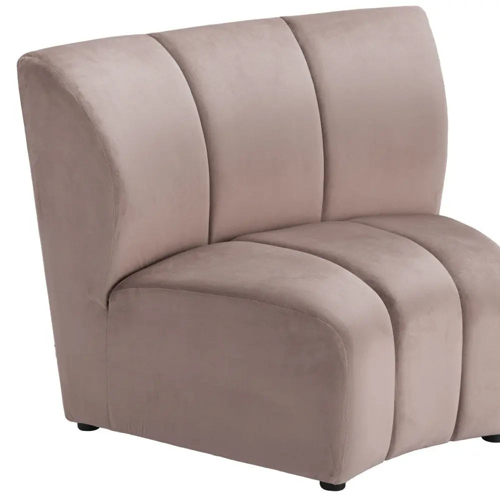42" Beige Velvet Modular Sofa Homeroots Living Room