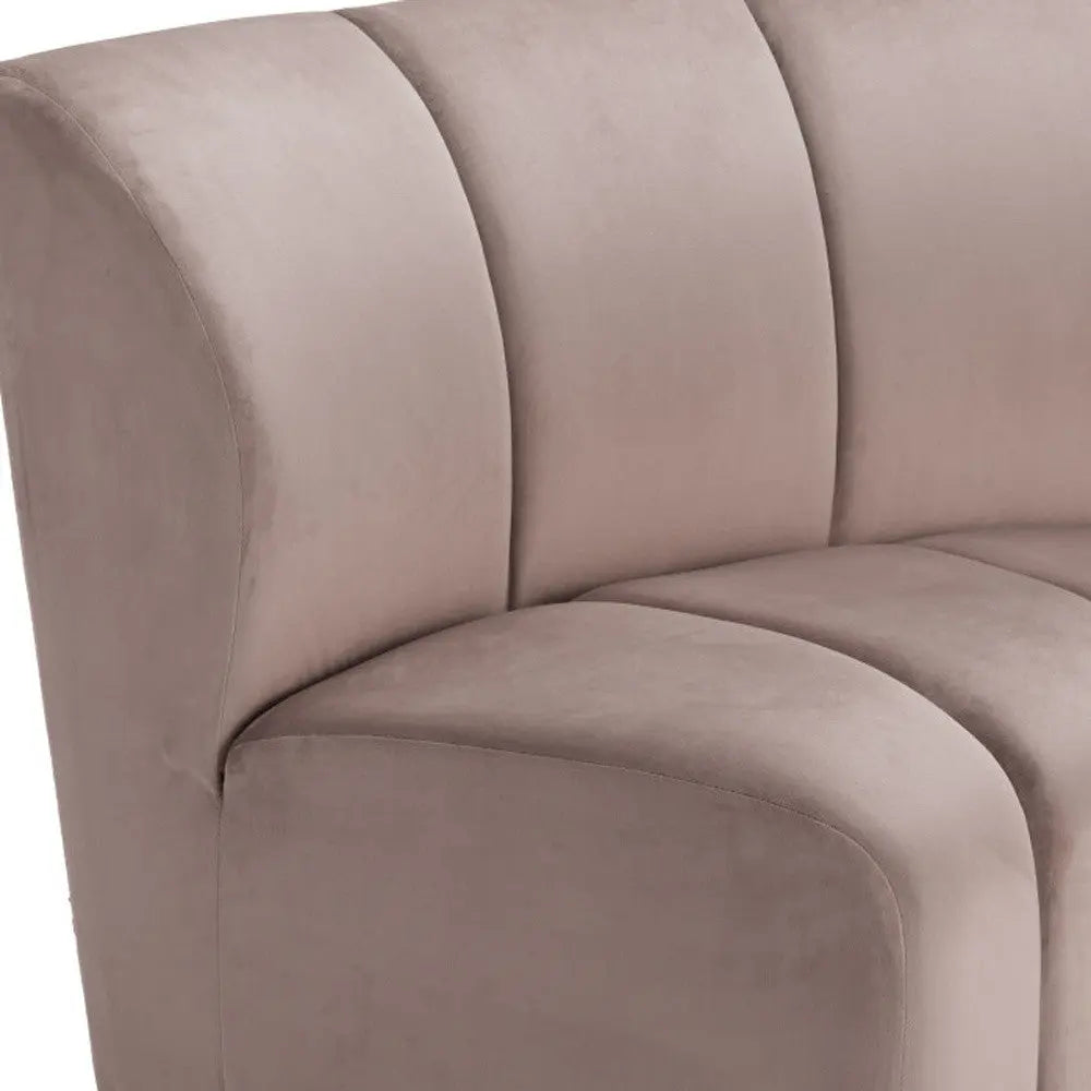 42" Beige Velvet Modular Sofa Homeroots Living Room