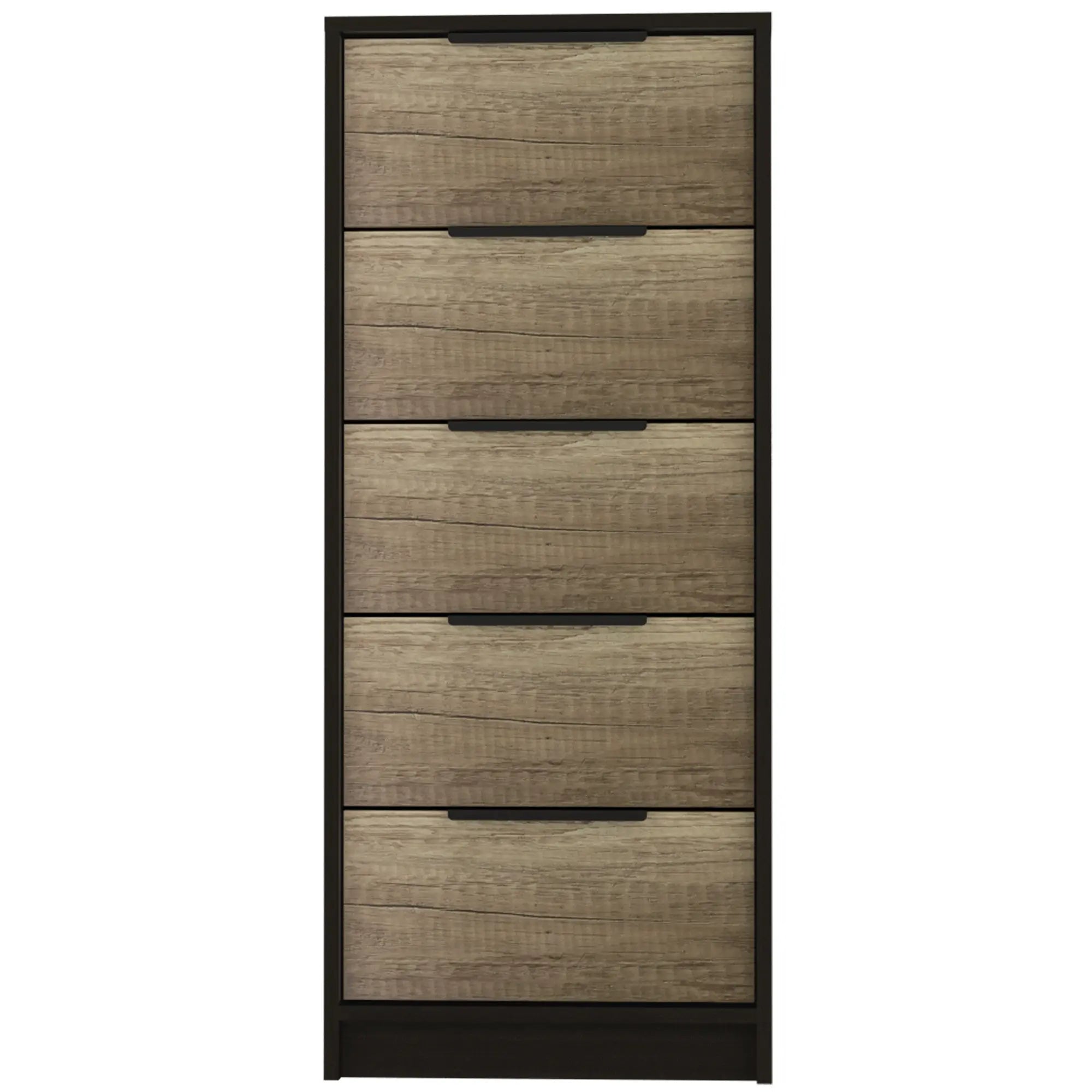 42" Black And Light Oak Manufactured Wood Five Drawer Chest - GreatEagleInc