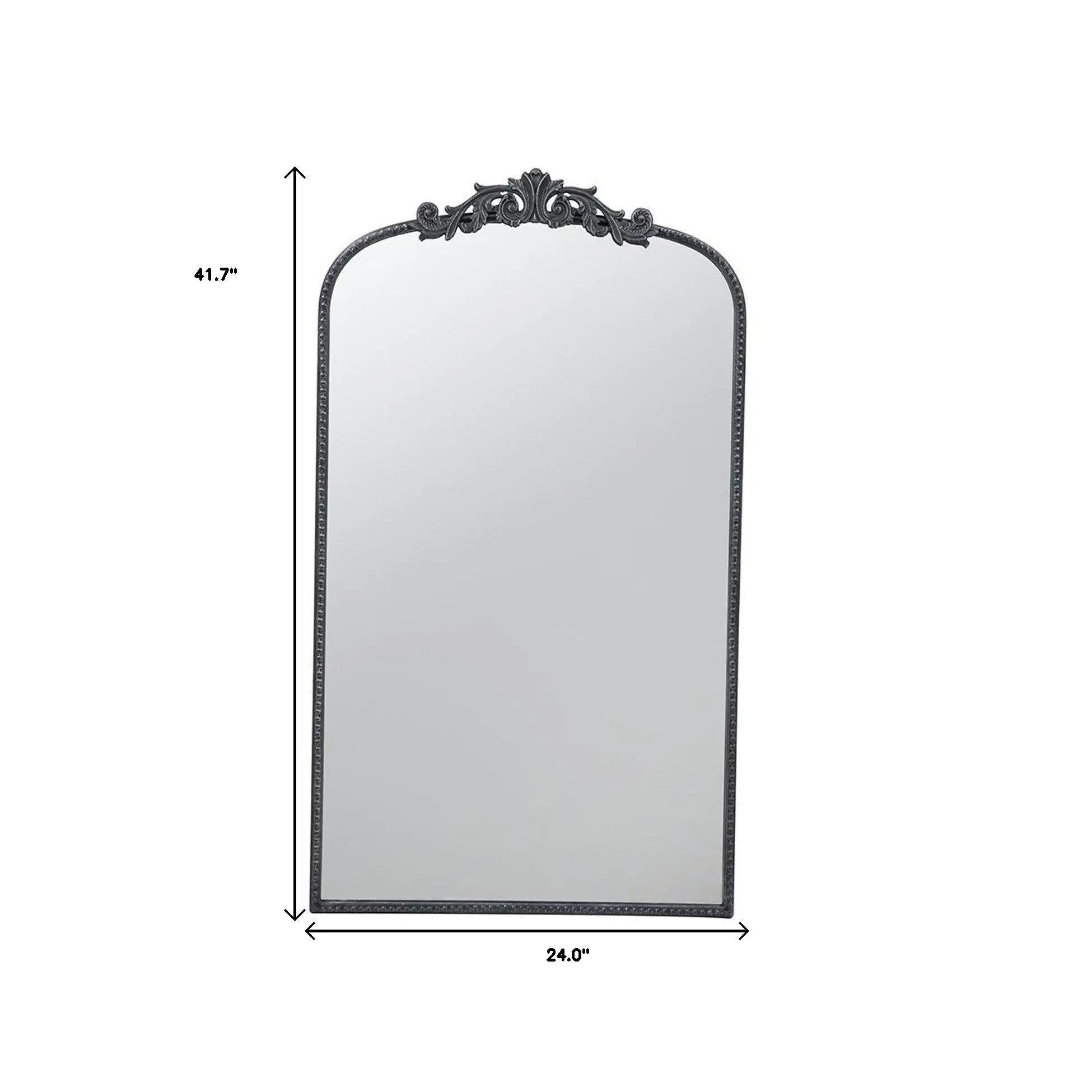 42" Black Arch Iron Framed Accent Mirror Homeroots Bed & Bath